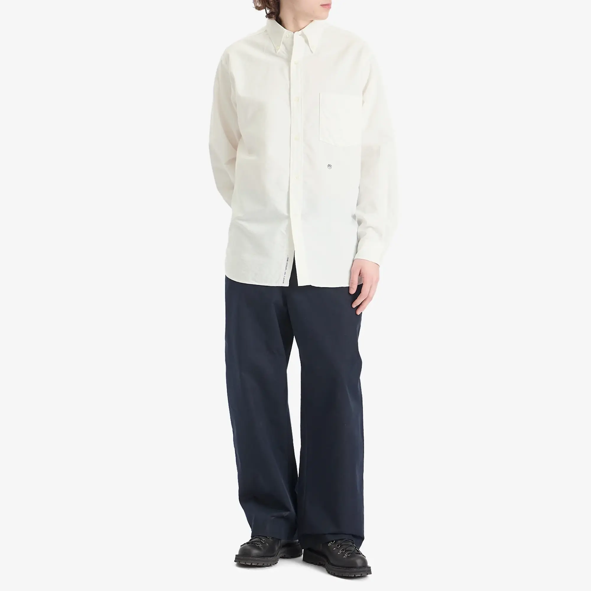 Nanamica Men's Button Down Wind Shirt White