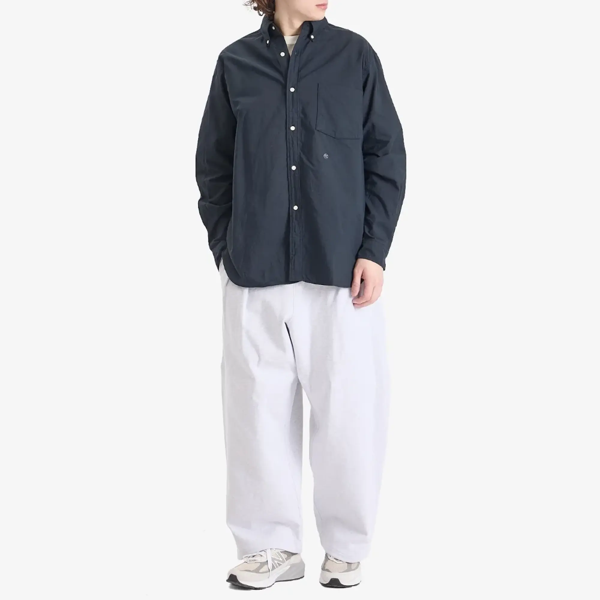 Nanamica Men's Button Down Wind Shirt Dark Navy