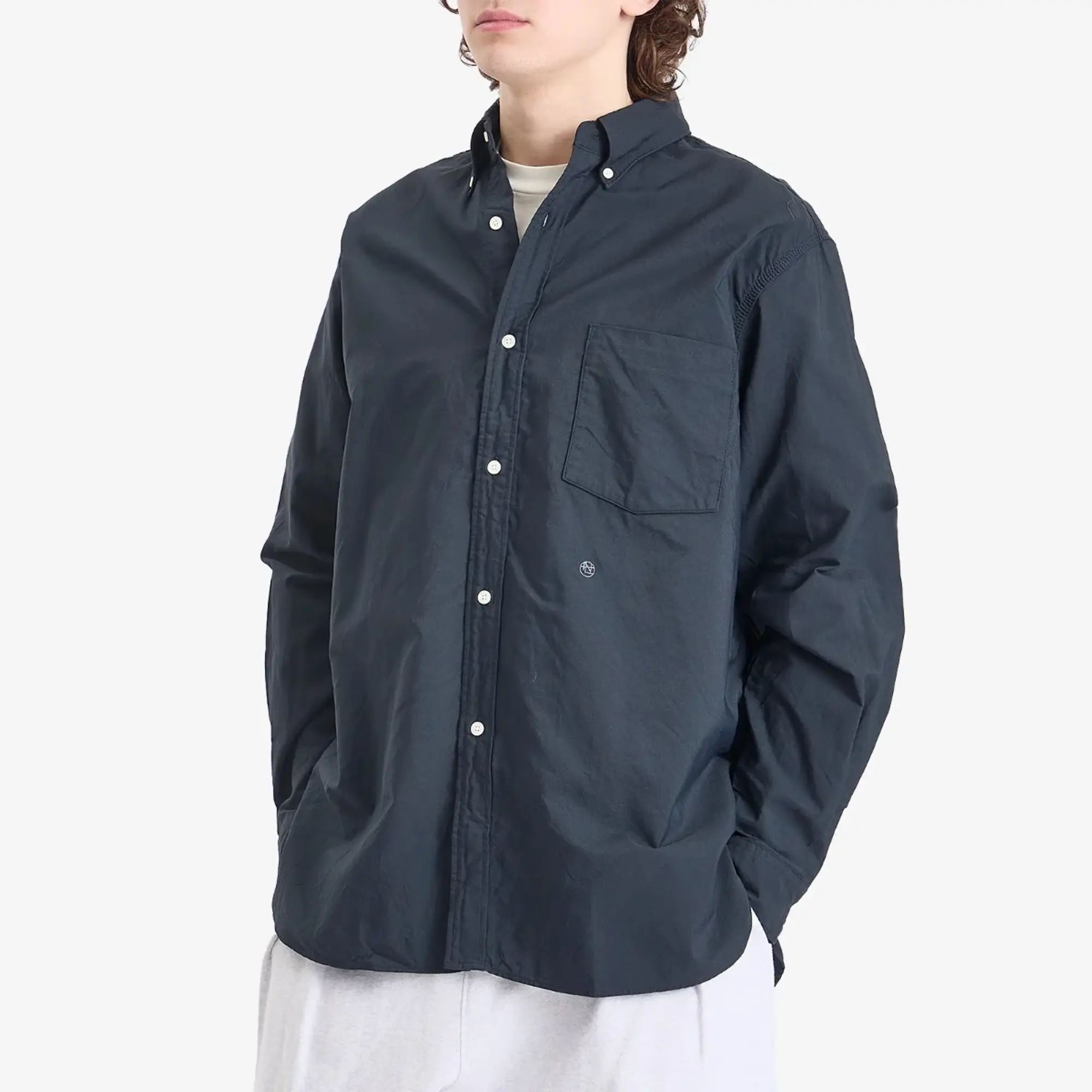 Nanamica Men's Button Down Wind Shirt Dark Navy