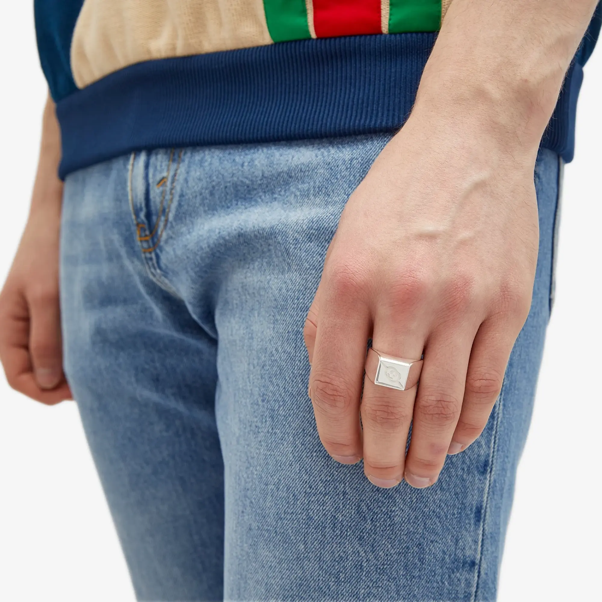 Gucci Men's Tag Ring 10mm Silver