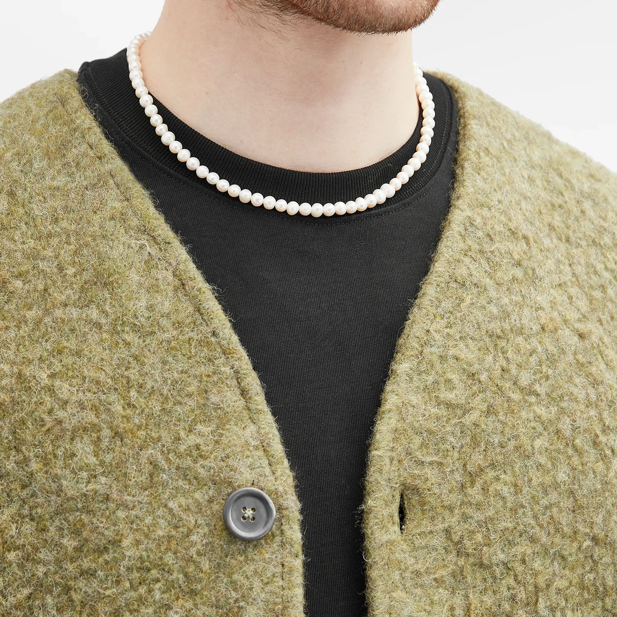 Serge DeNimes Men's Freshwater Pearl Necklace White