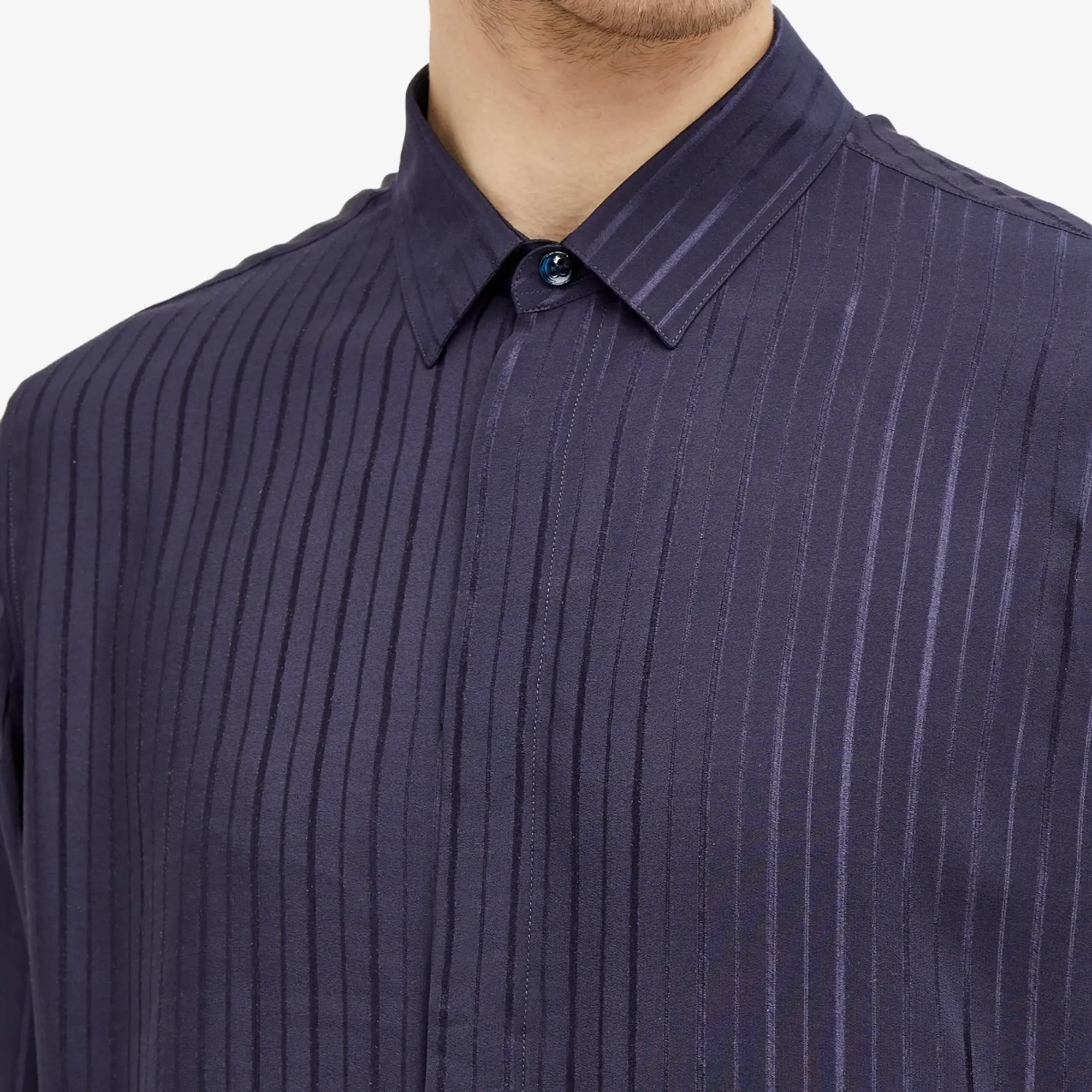 Saint Laurent Men's Stripe Shirt Marine