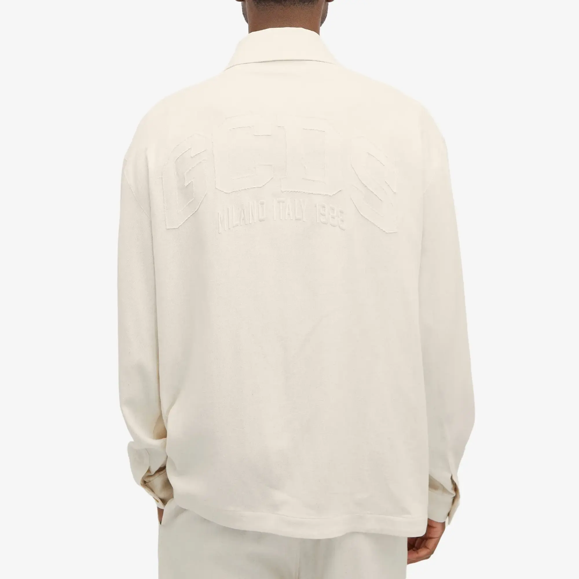 GCDS Men's Linen Overshirt Off White