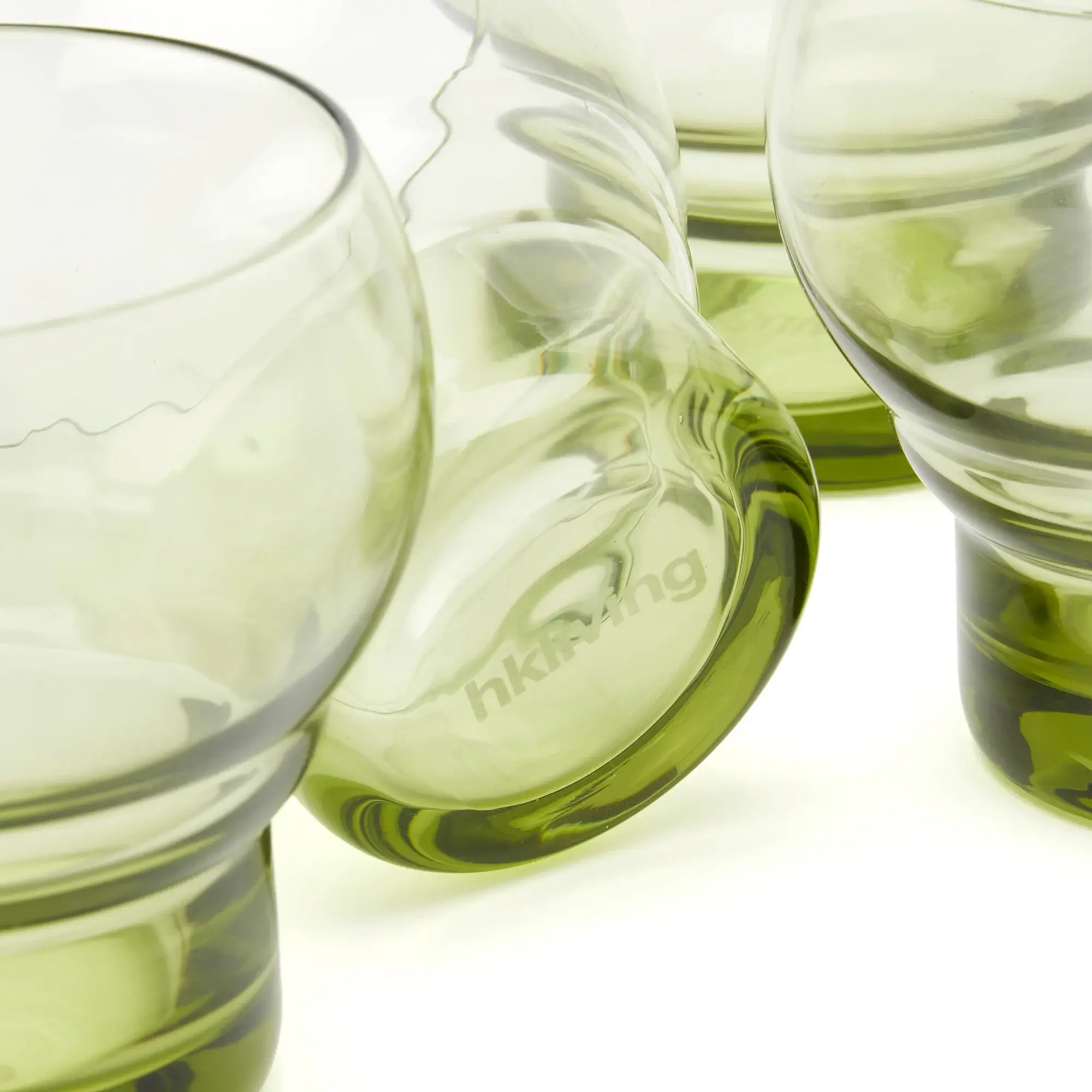 HKliving Bulb Drinking Glasses - Set of 4 Mint Green