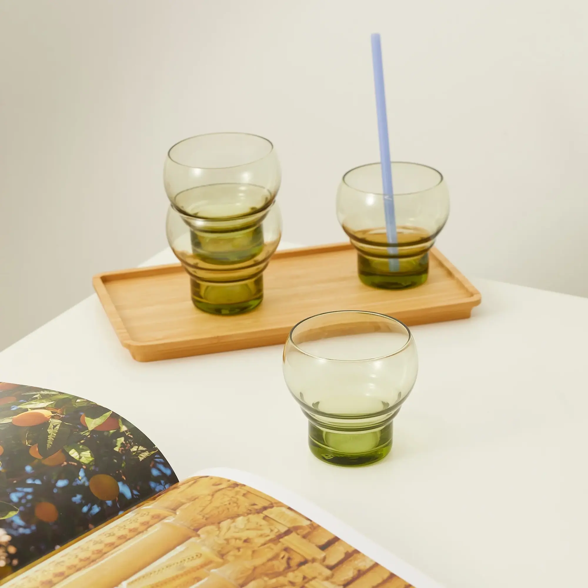 HKliving Bulb Drinking Glasses - Set of 4 Mint Green