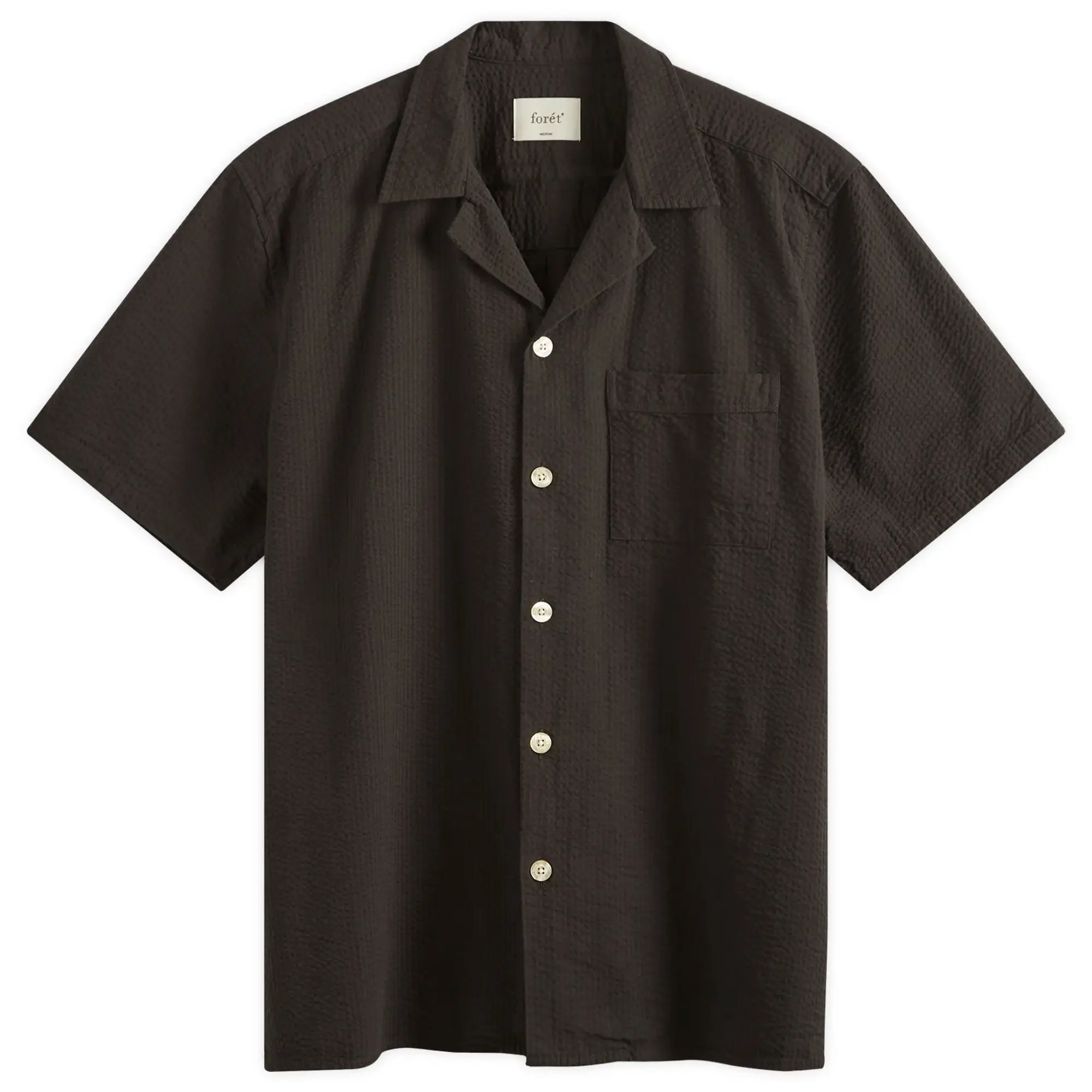 Foret Men's Hush Seersucker Vacation Shirt Washed Black