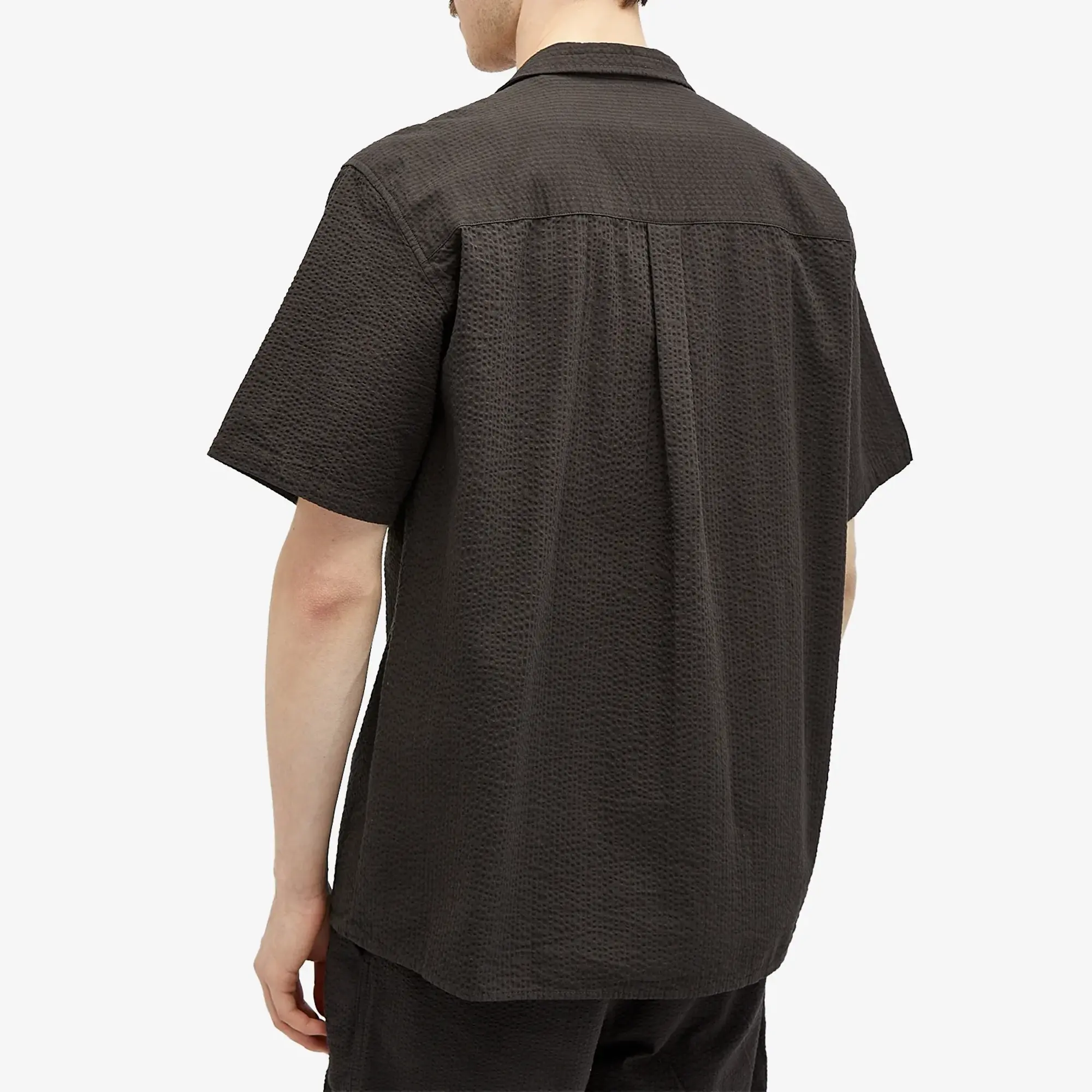 Foret Men's Hush Seersucker Vacation Shirt Washed Black