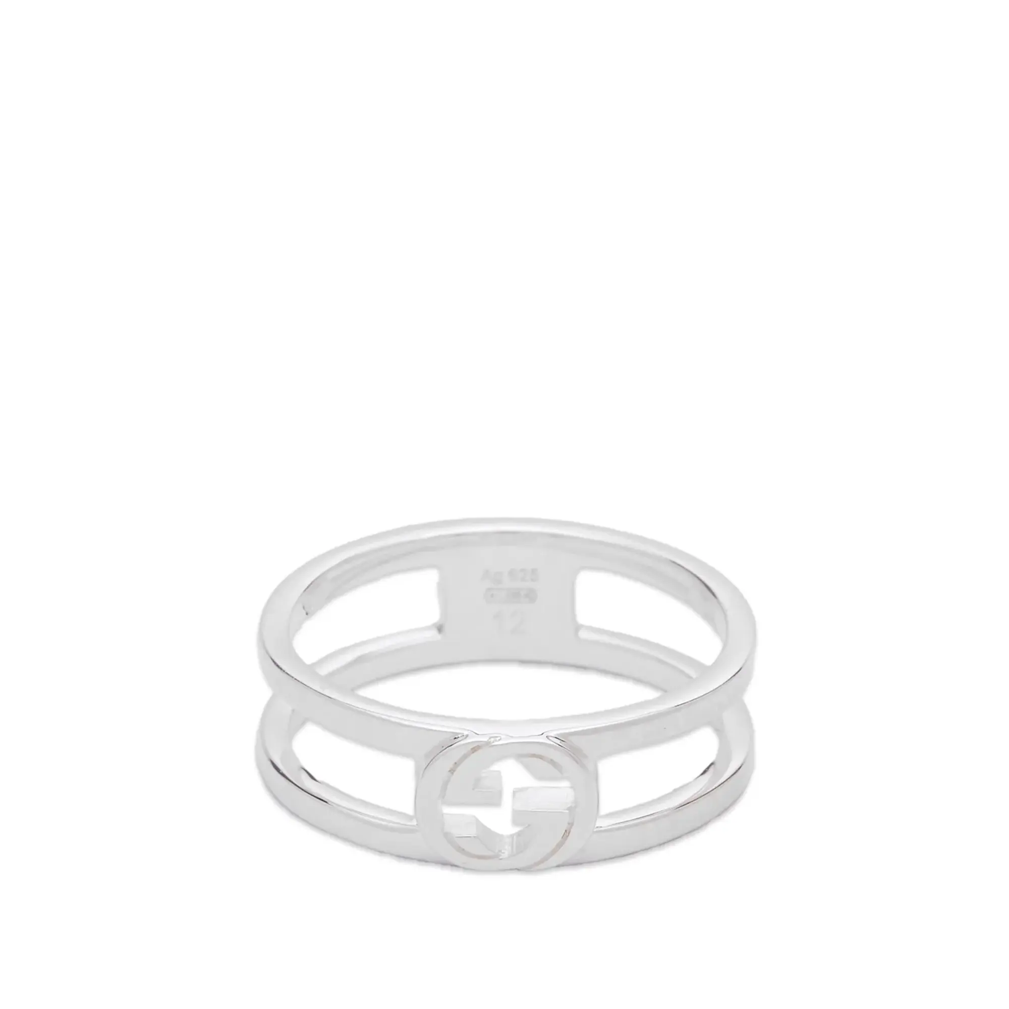 Gucci Women's Interlocking Ring 6mm Silver