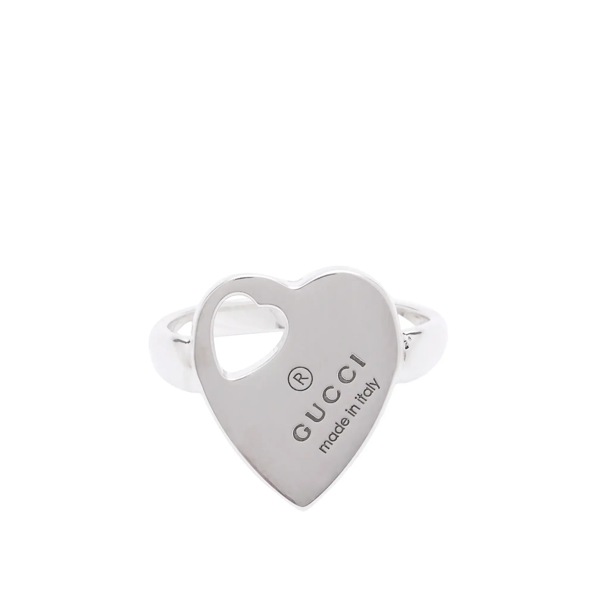 Gucci Women's Trademark Heart Ring Silver