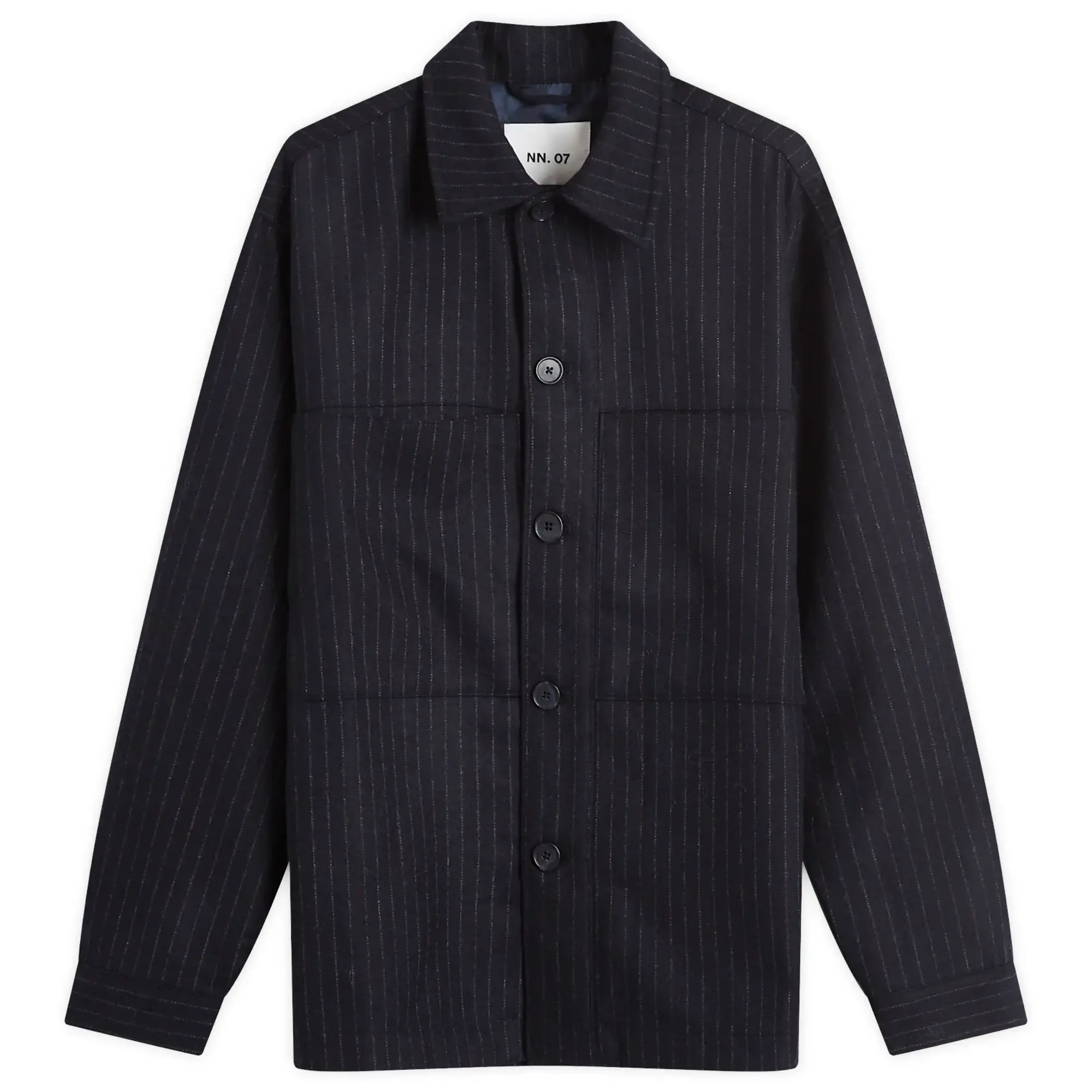 NN07 Men's Isak Overshirt Navy Stripe