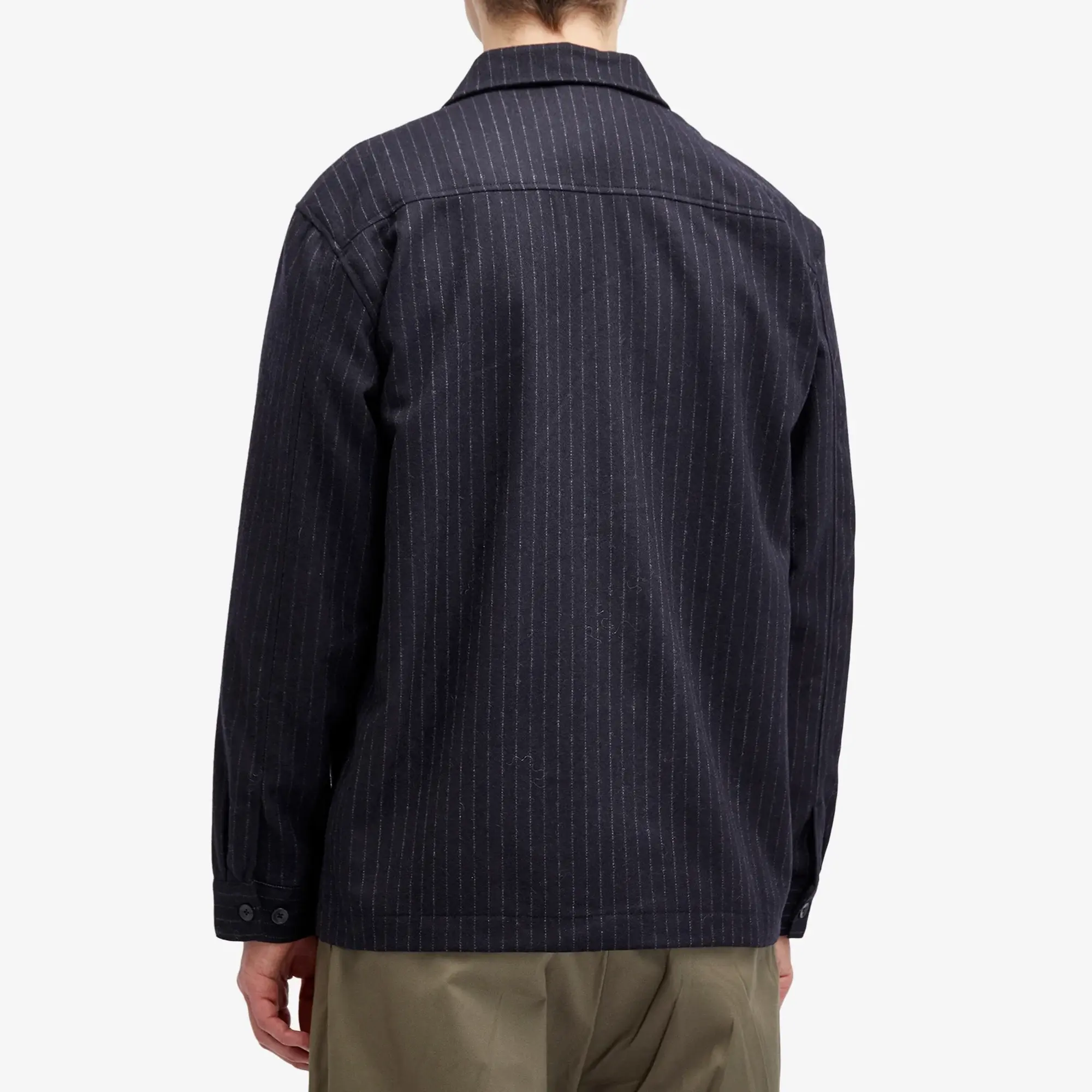NN07 Men's Isak Overshirt Navy Stripe