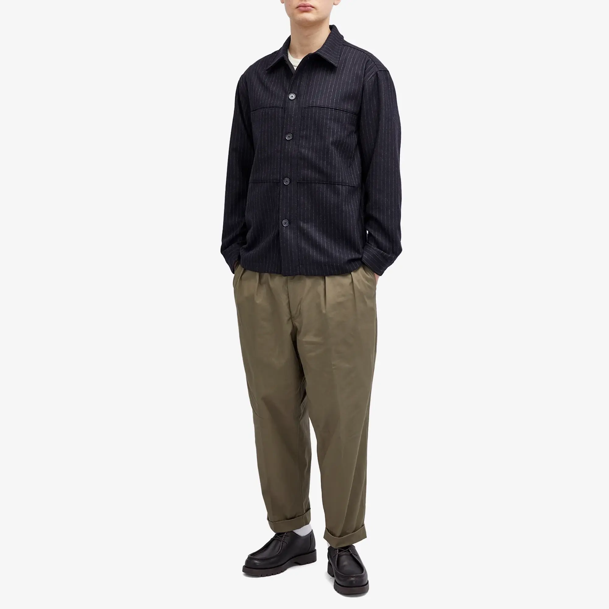 NN07 Men's Isak Overshirt Navy Stripe