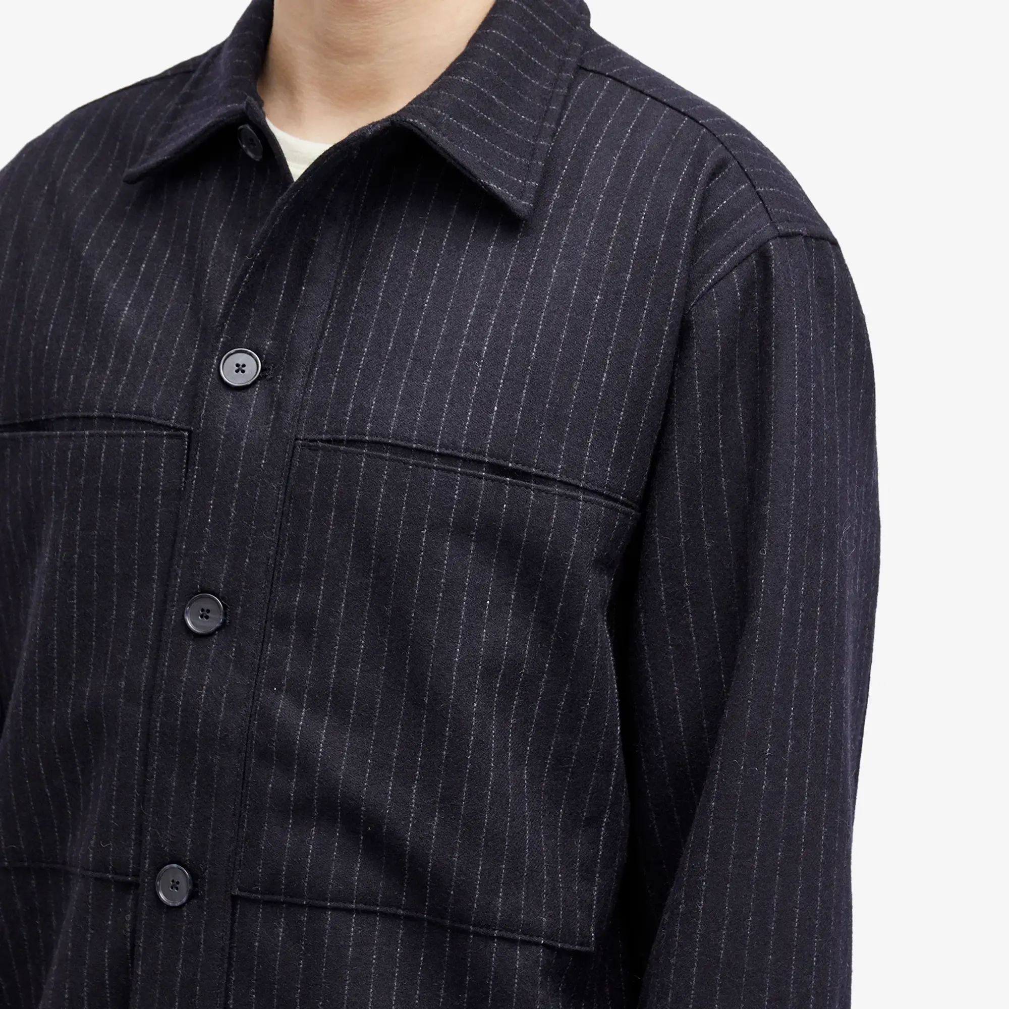 NN07 Men's Isak Overshirt Navy Stripe