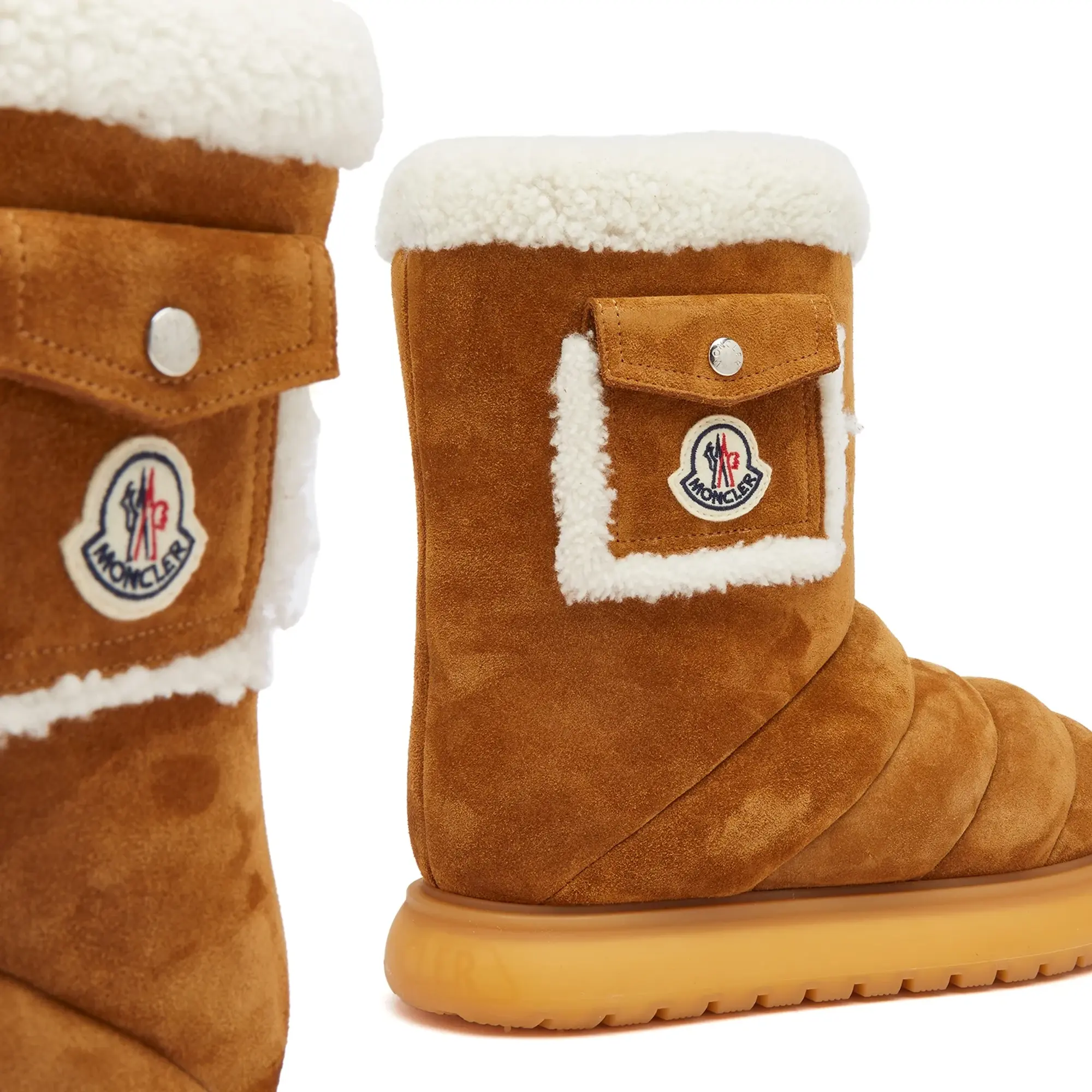 Moncler Women's Gaia Pocket Mid Snow Boots Brown