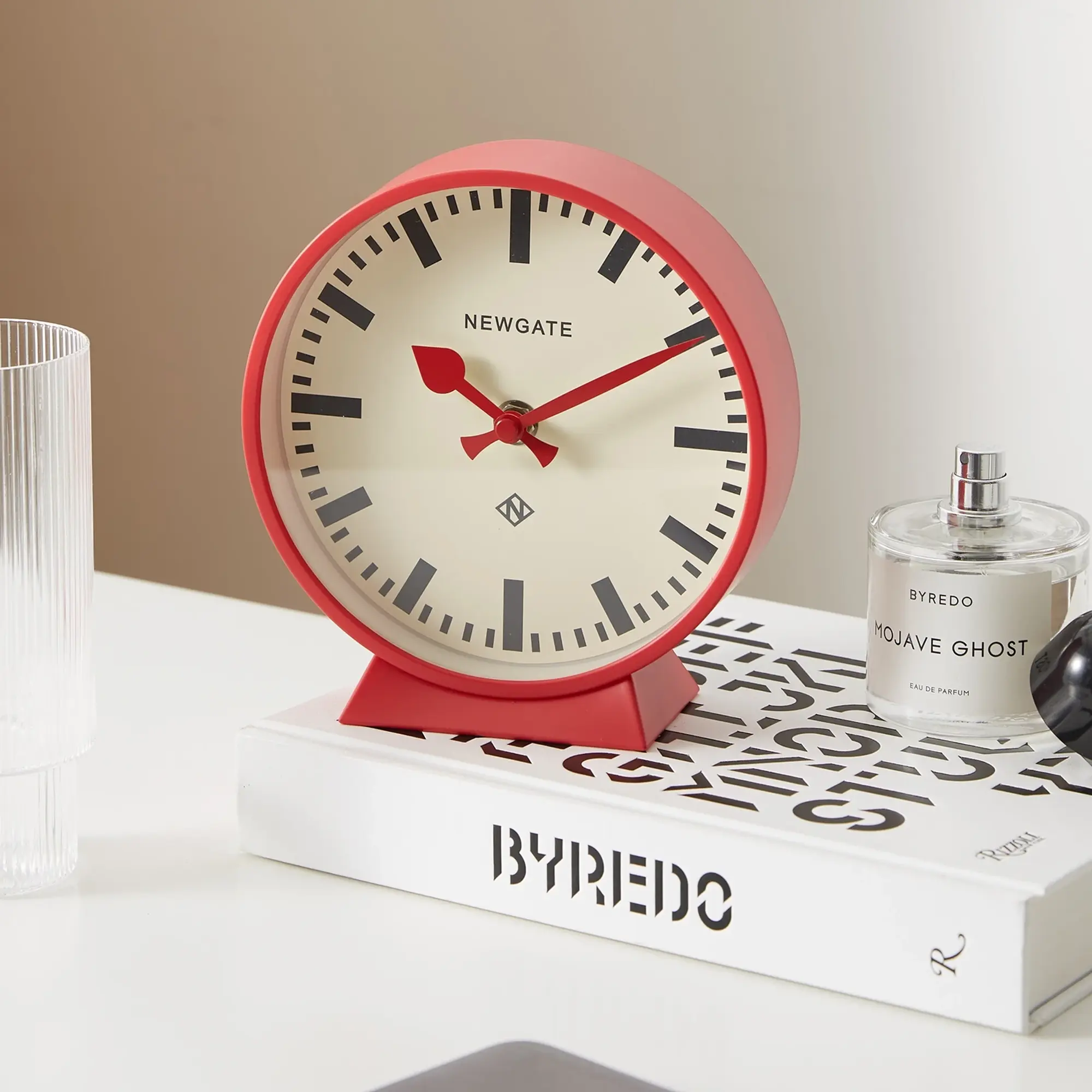 Newgate Clocks Men's Railway Mantel Clock Red
