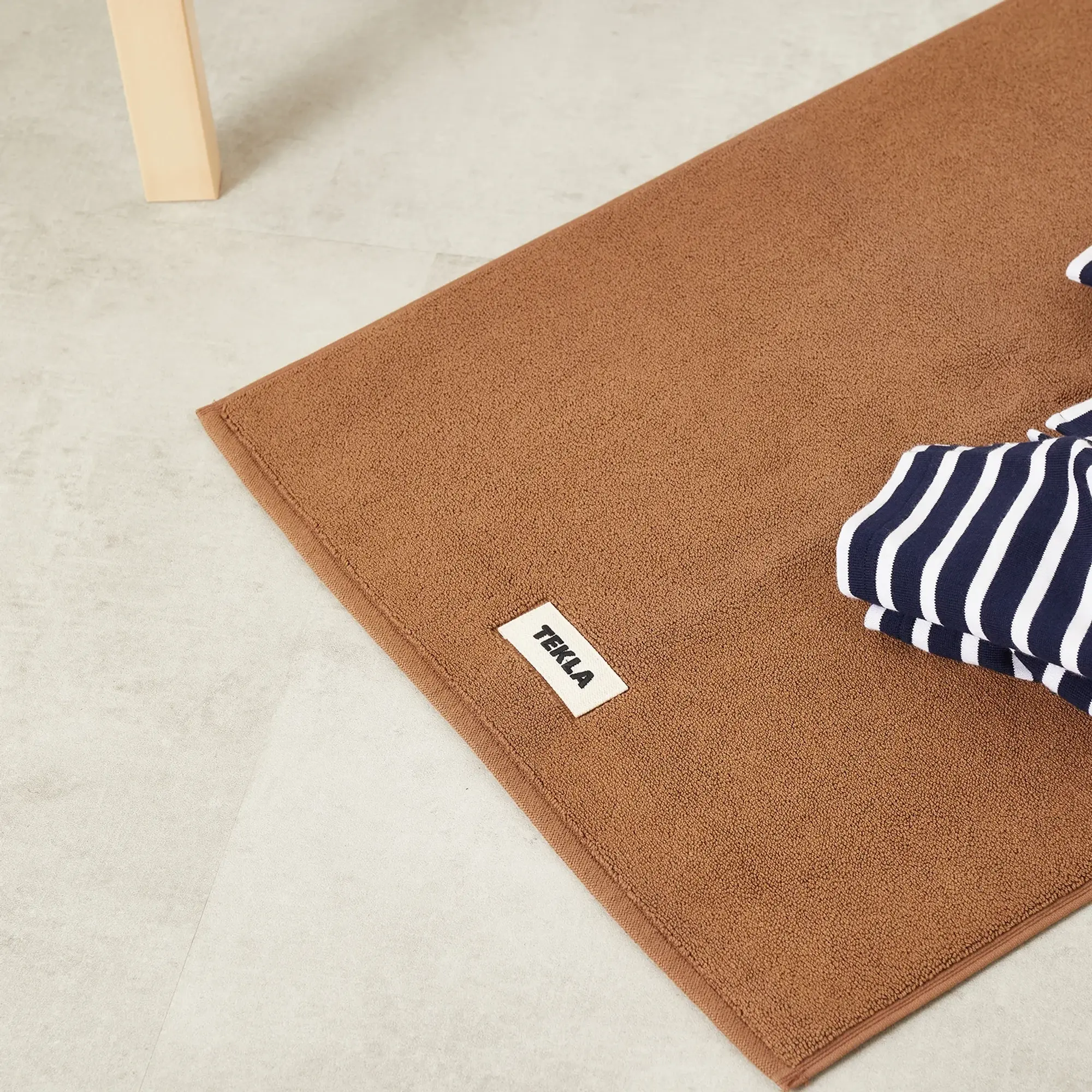 Tekla Fabrics Organic Terry Bath Mat Kodiak Brown