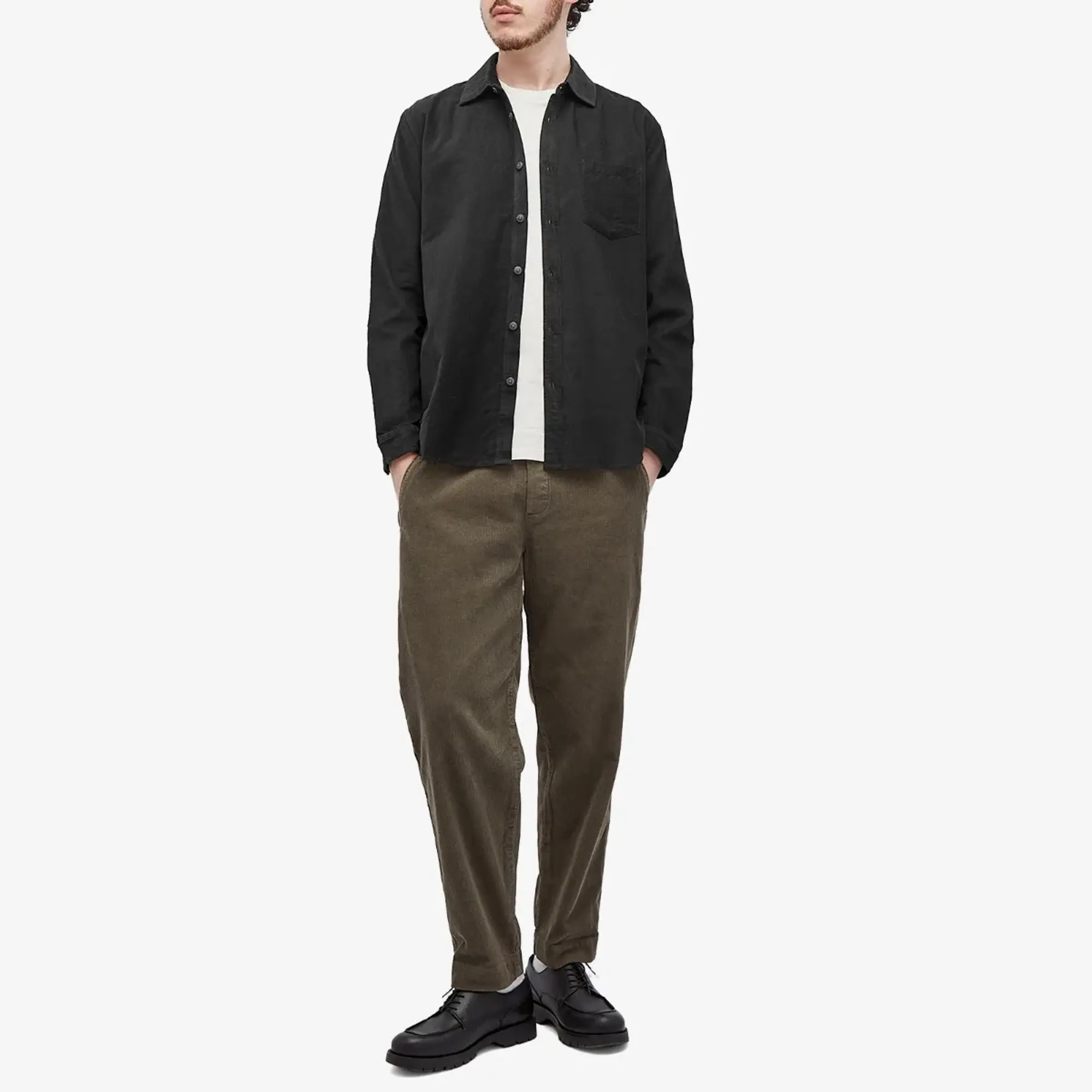 Folk Men's Direction Babycord Shirt Soft Black