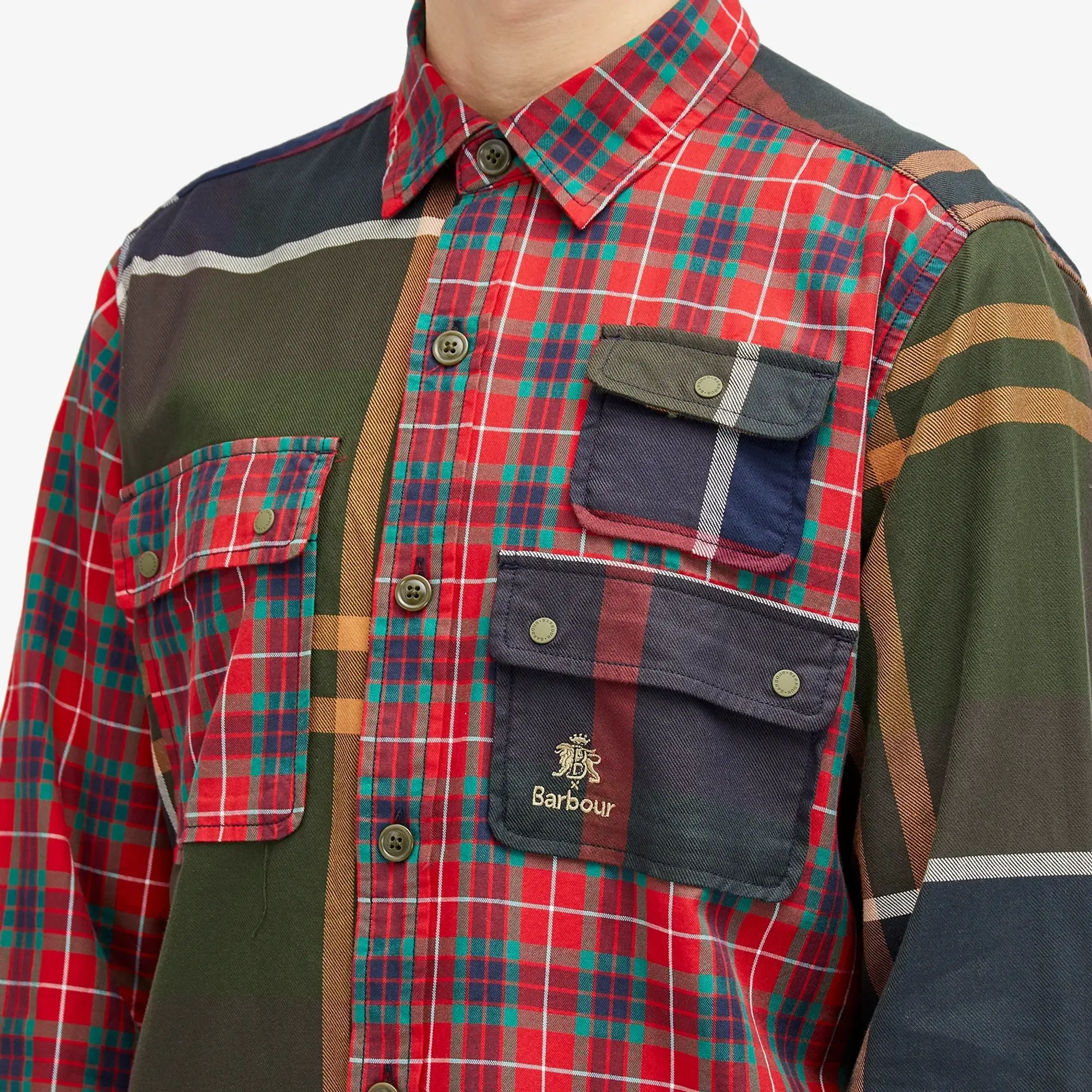 Barbour Men's x Baracuta Relaxed Patchwork Shirt Tartan Mix