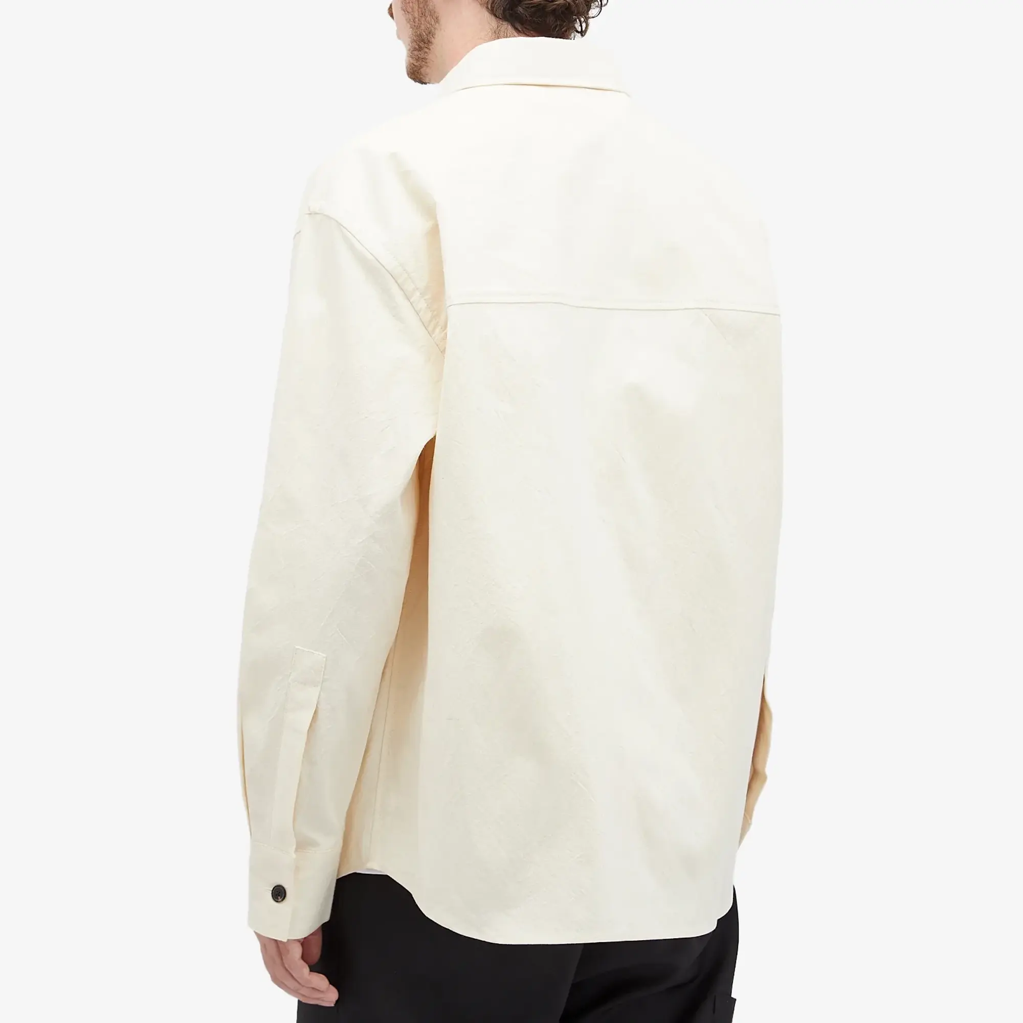 Róhe Men's Tulip Embroidered Long Sleeve Shirt Natural