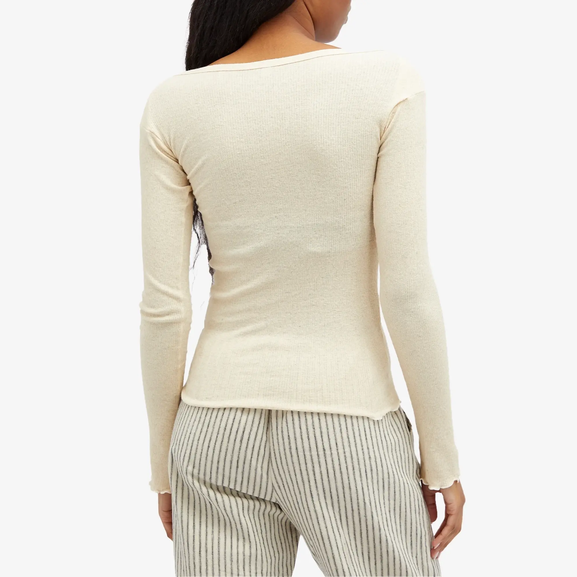 Baserange Women's Pink Long Sleeve Top Undyed