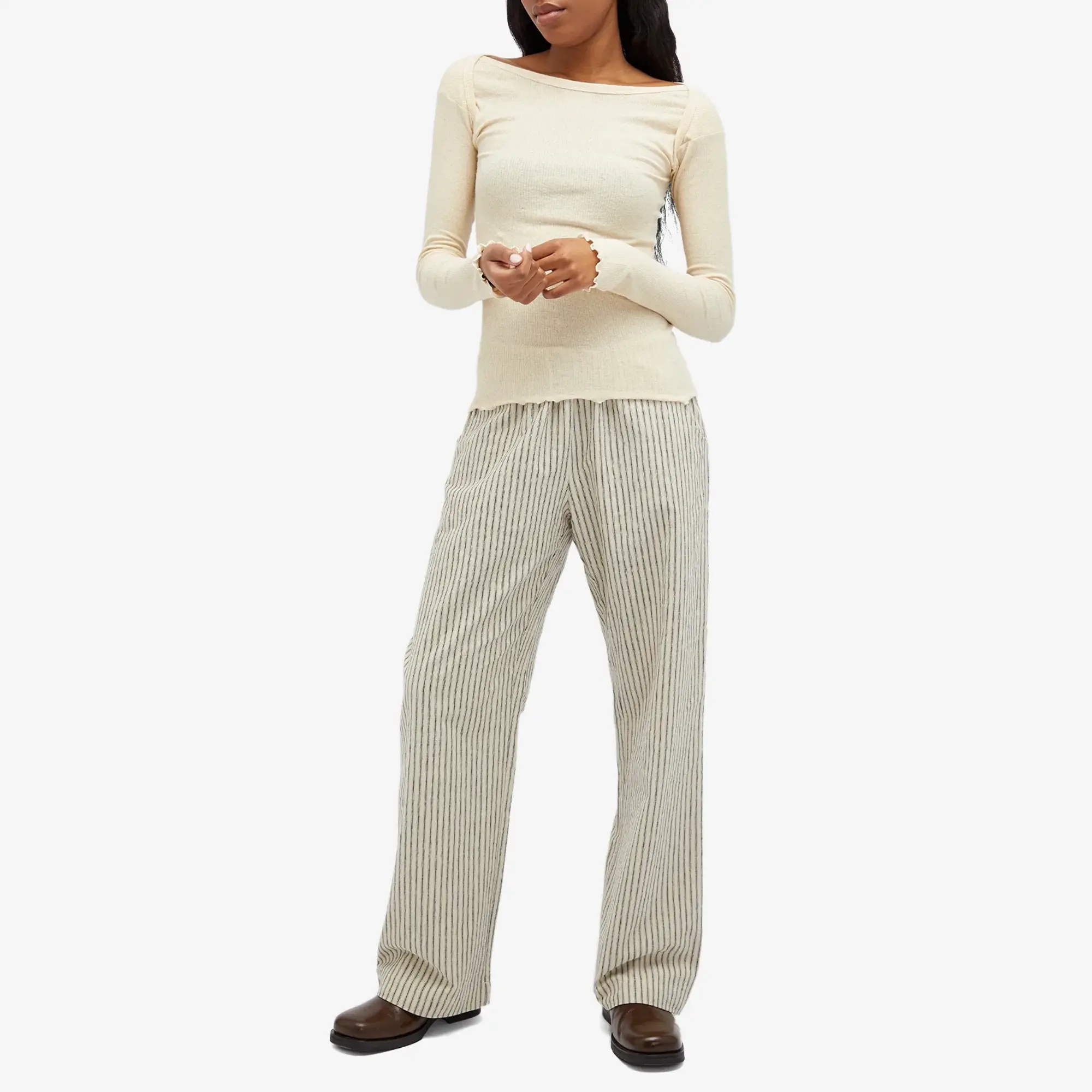 Baserange Women's Pink Long Sleeve Top Undyed