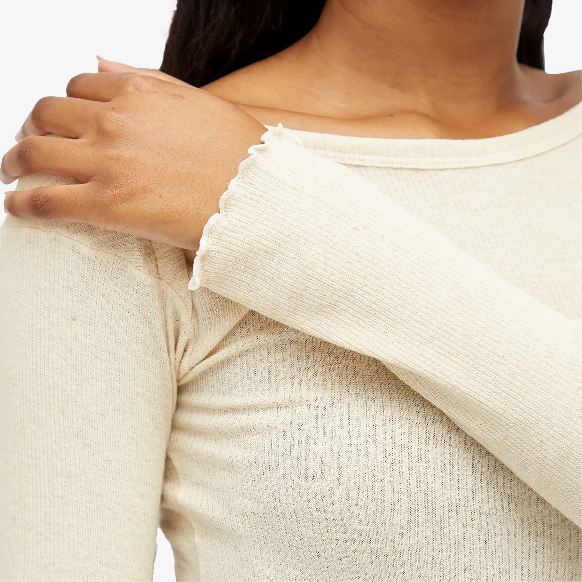 Baserange Women's Pink Long Sleeve Top Undyed