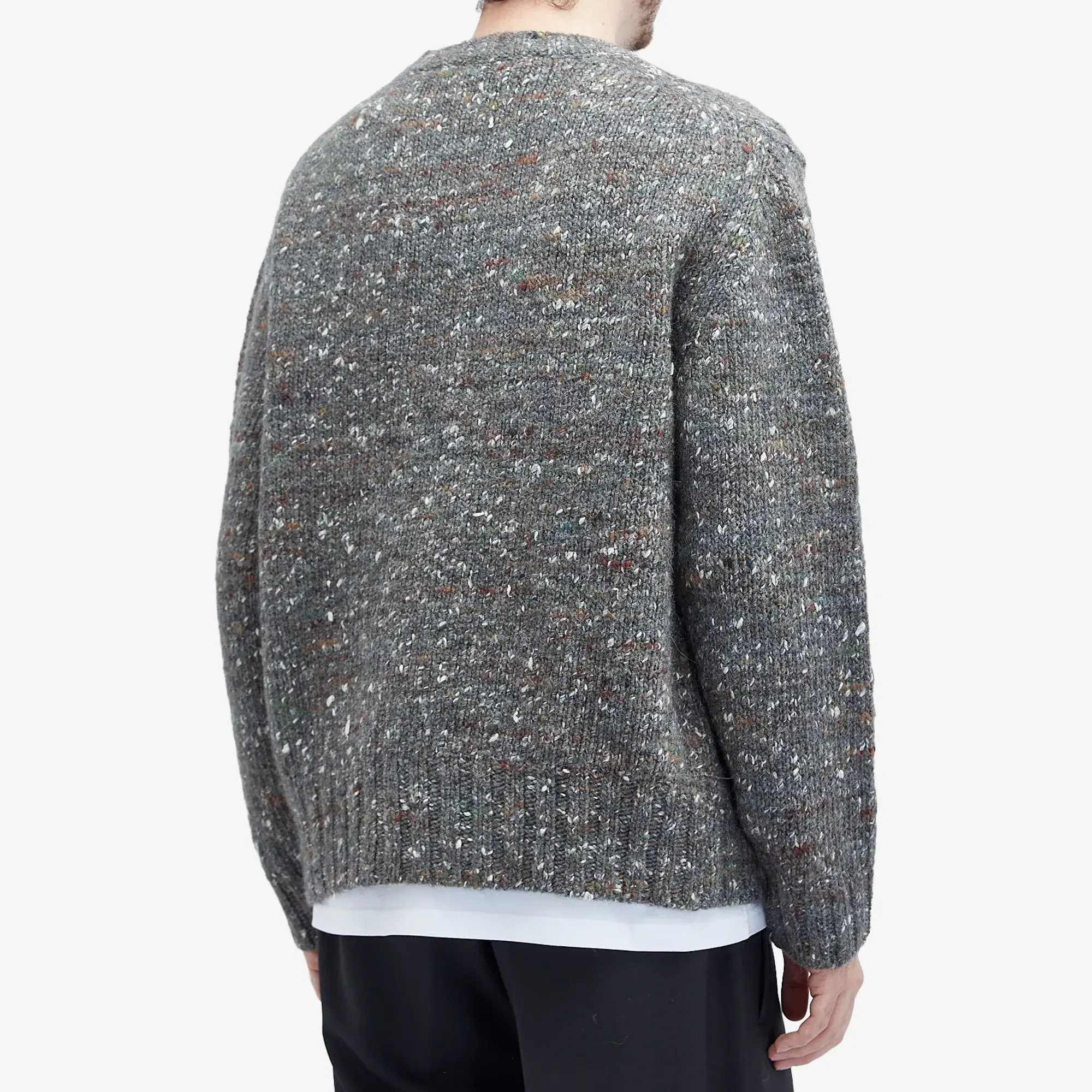 Róhe Men's Relaxed Mouline Crew Neck Jumper Grey