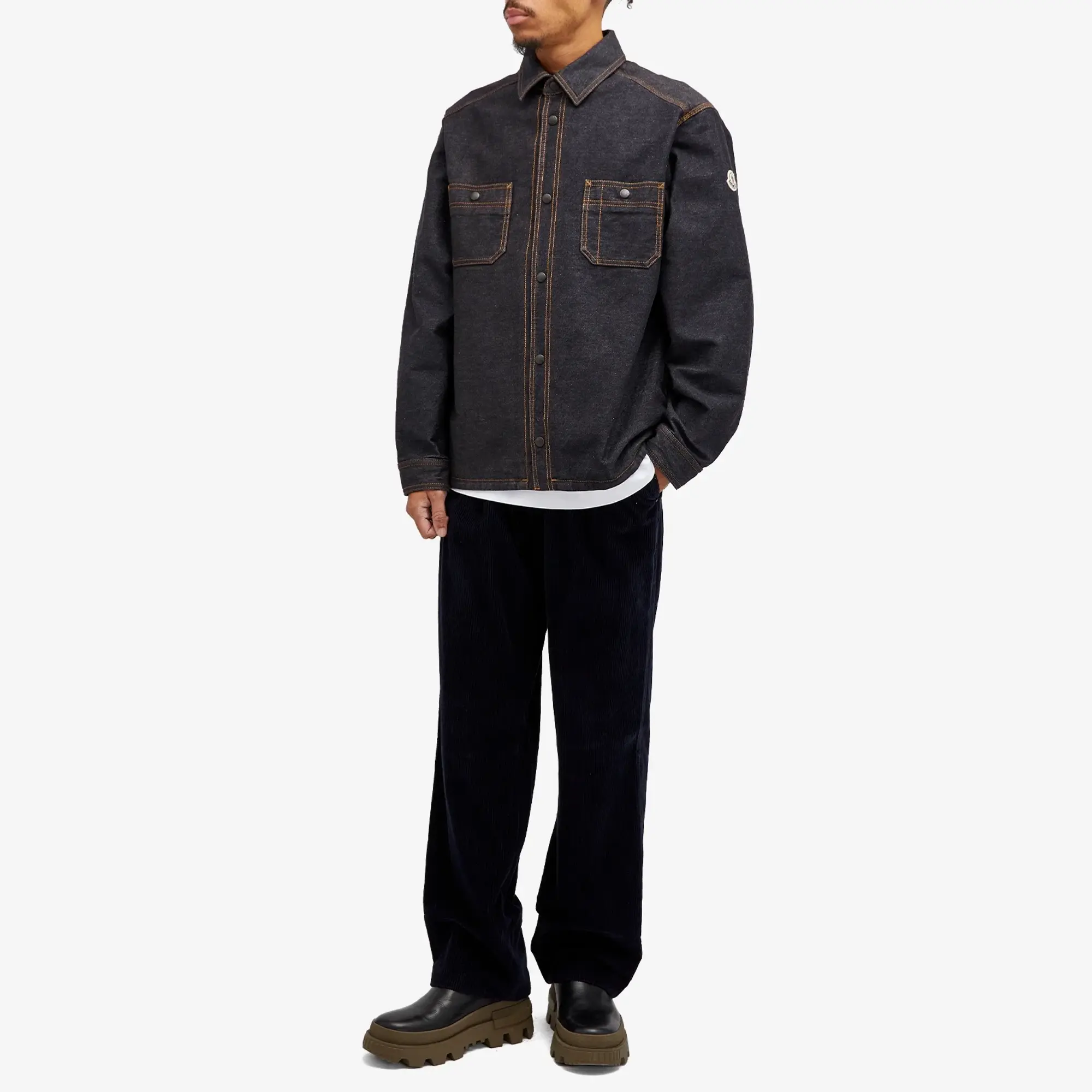 Moncler Men's Shirt Blue Denim