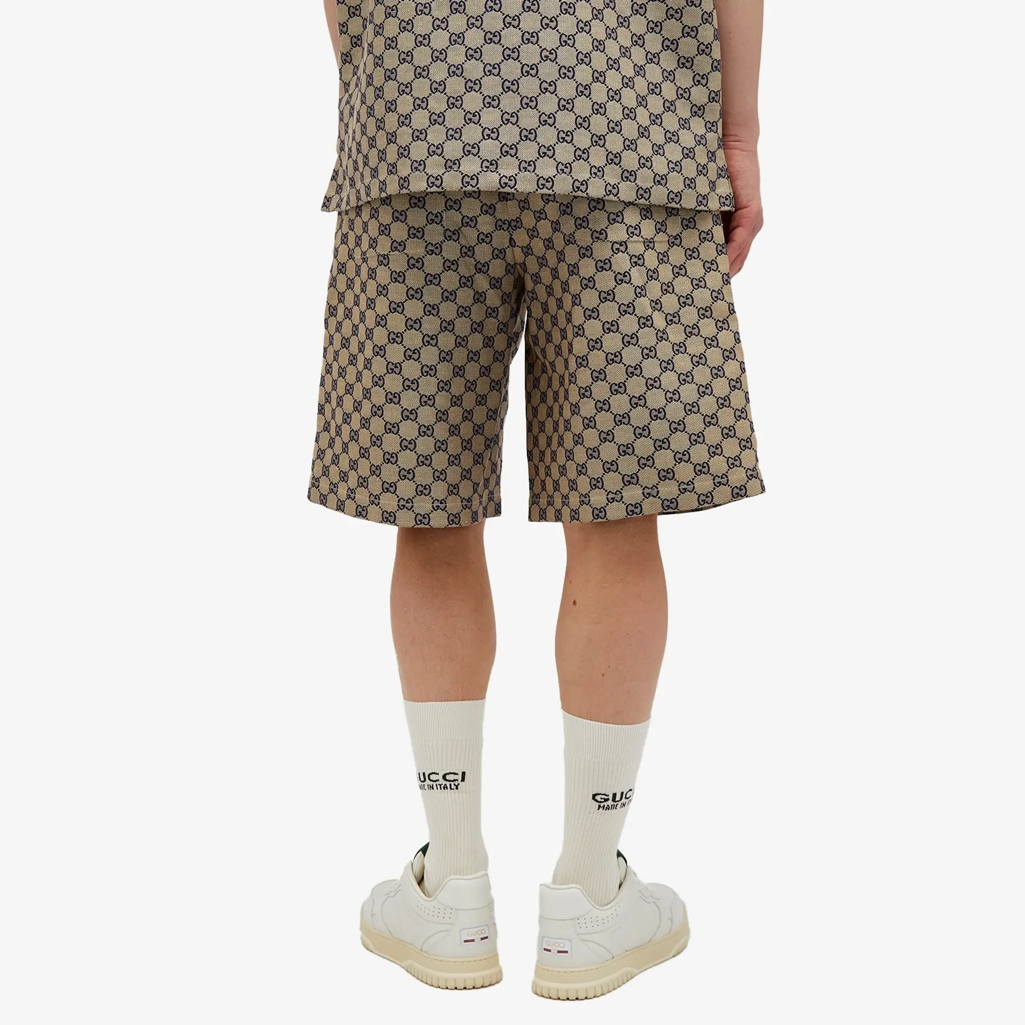 Gucci Men's GG Supreme Jacquard Shorts Beige