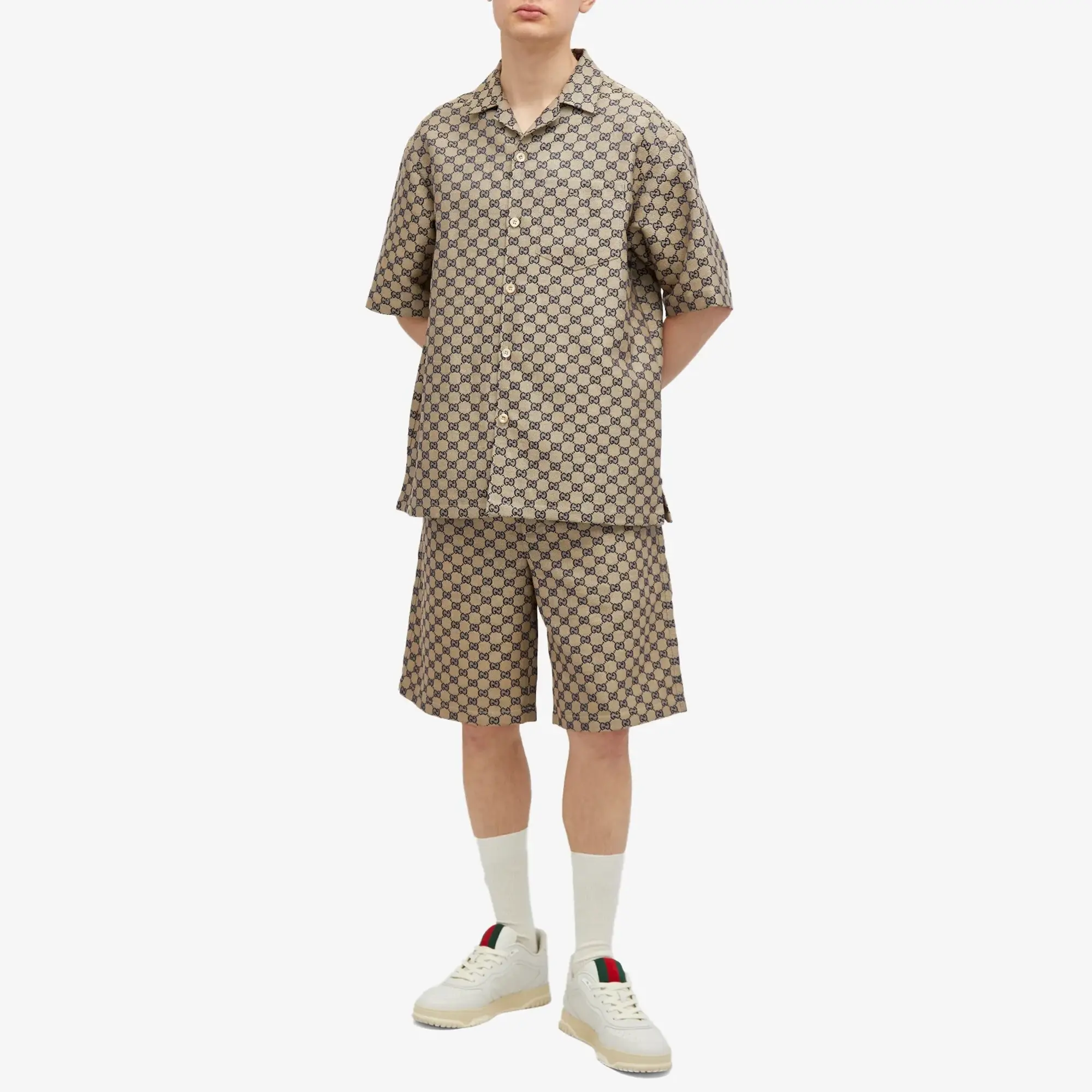 Gucci Men's GG Supreme Jacquard Shorts Beige