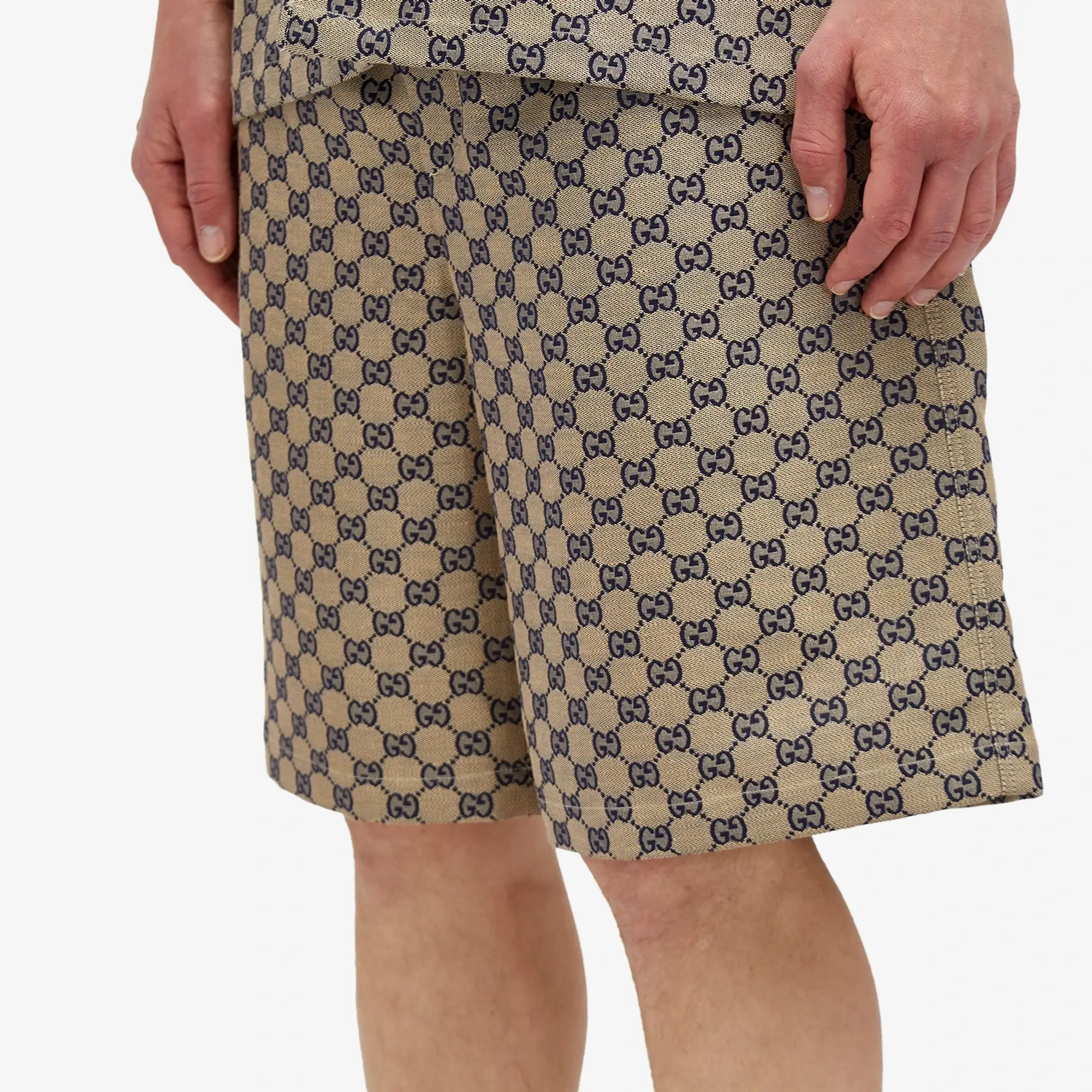 Gucci Men's GG Supreme Jacquard Shorts Beige