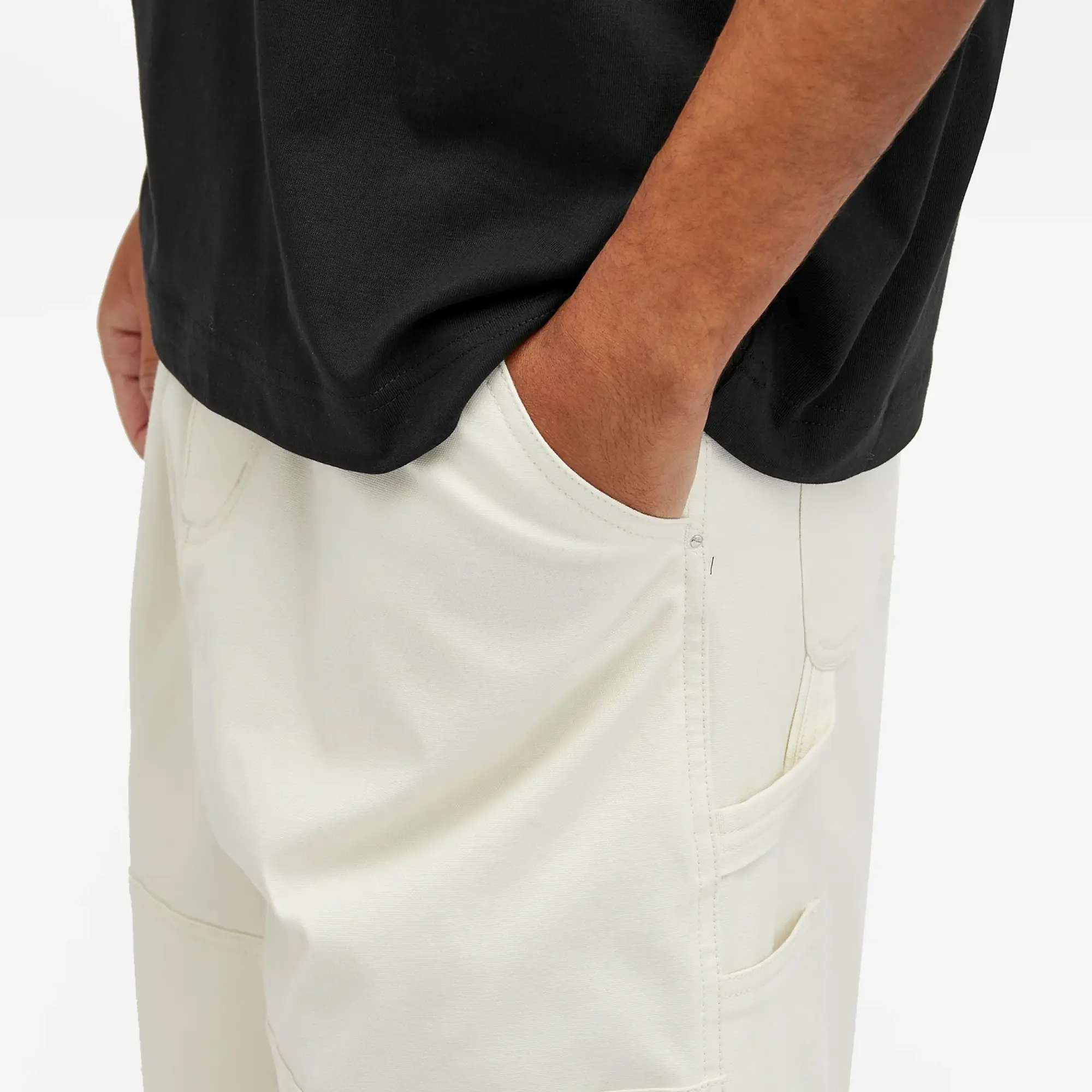 Moncler Men's Canvas Carpenter Trousers White