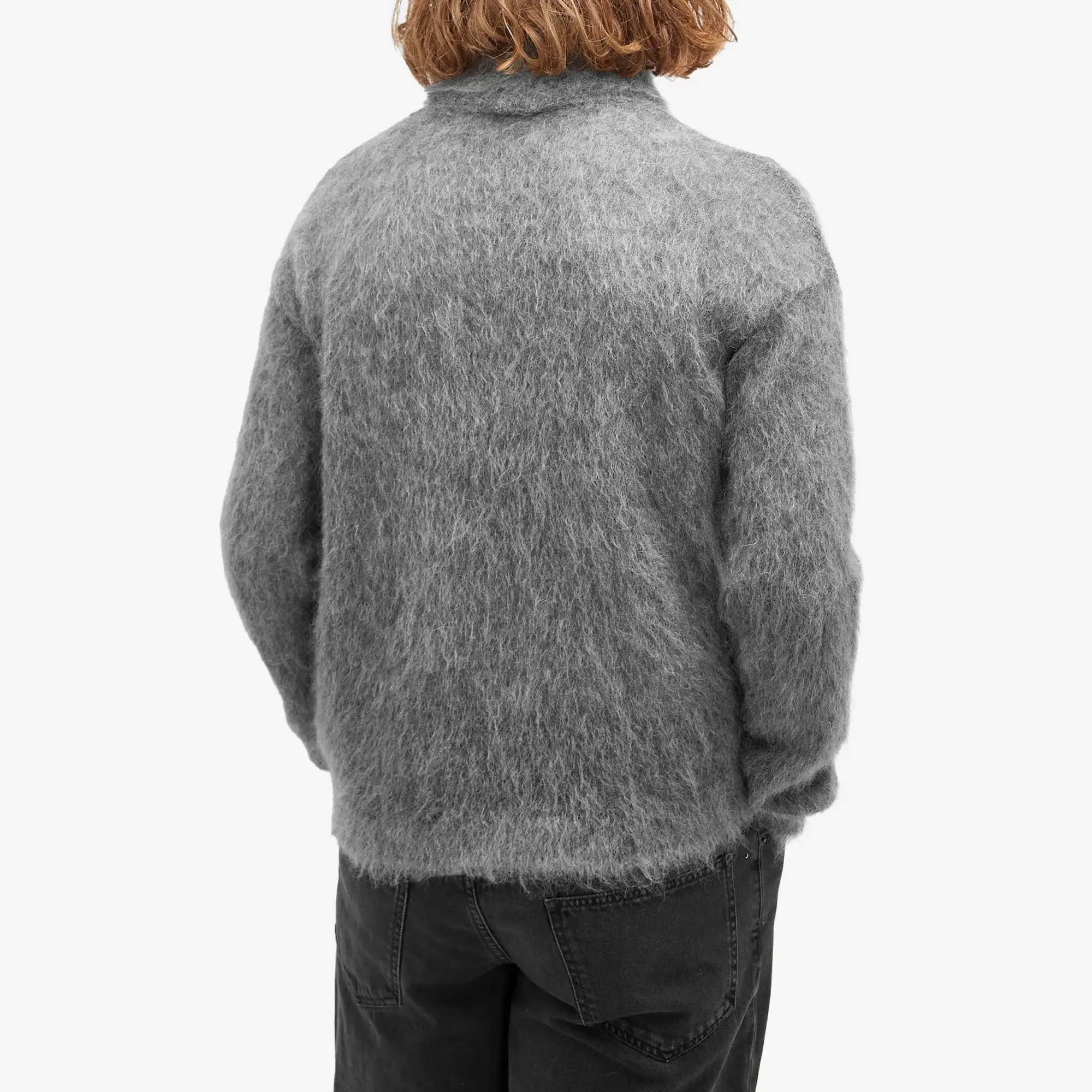 Saint Laurent Men's Mohair Turtleneck Jumper Grey Melange