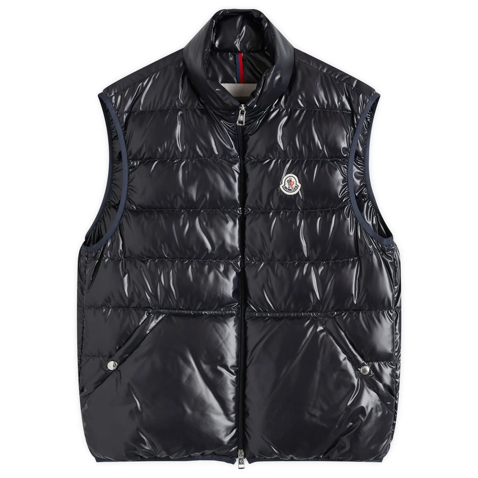 Moncler Men's Aube High Shine Vest Navy