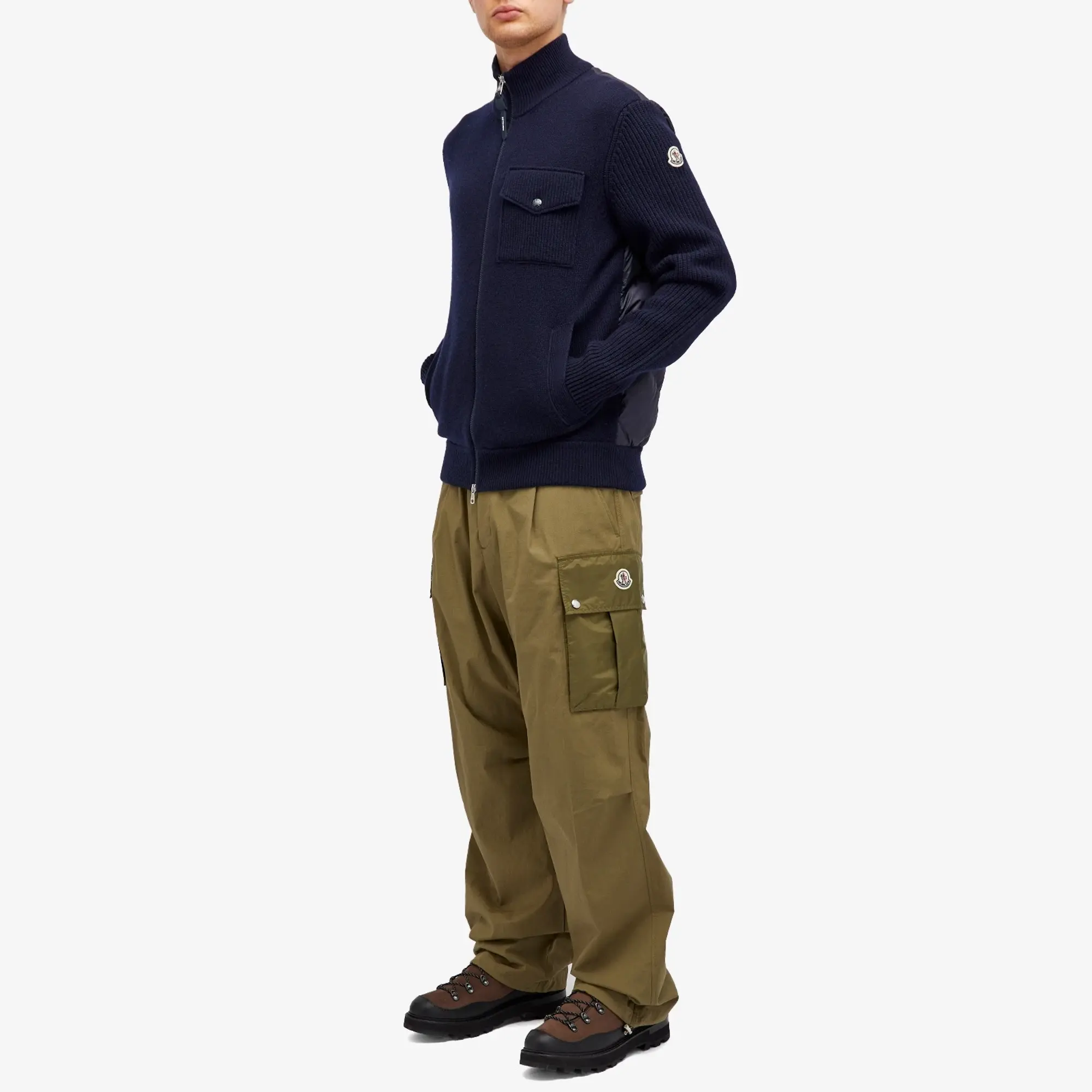 Moncler Men's Wool Zip Through Caridgan Navy