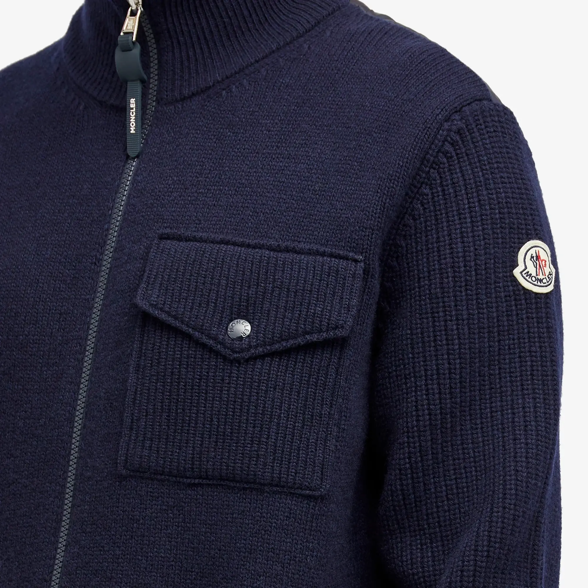 Moncler Men's Wool Zip Through Caridgan Navy