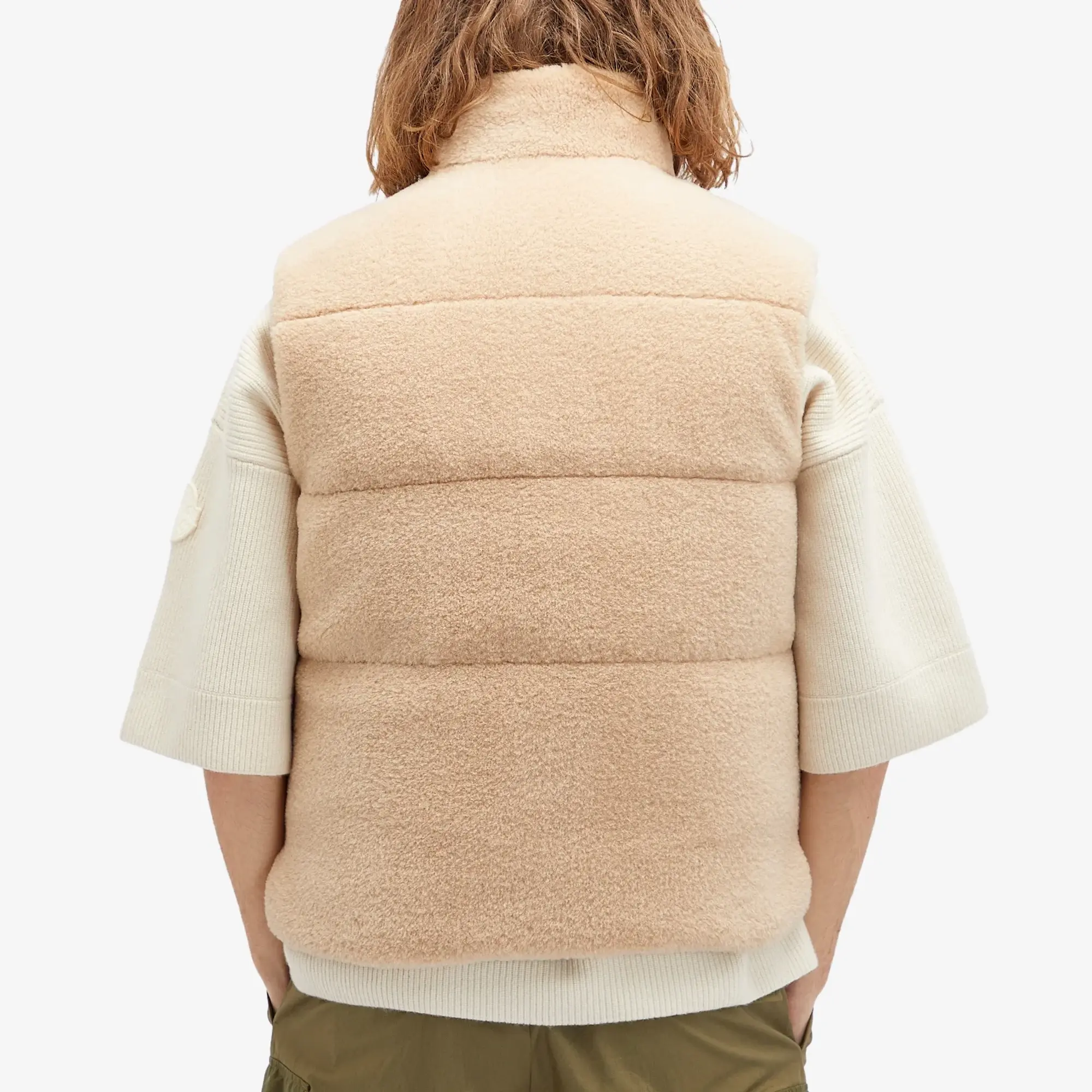Moncler Men's Colbricon Teddy Fleece Vest Brown