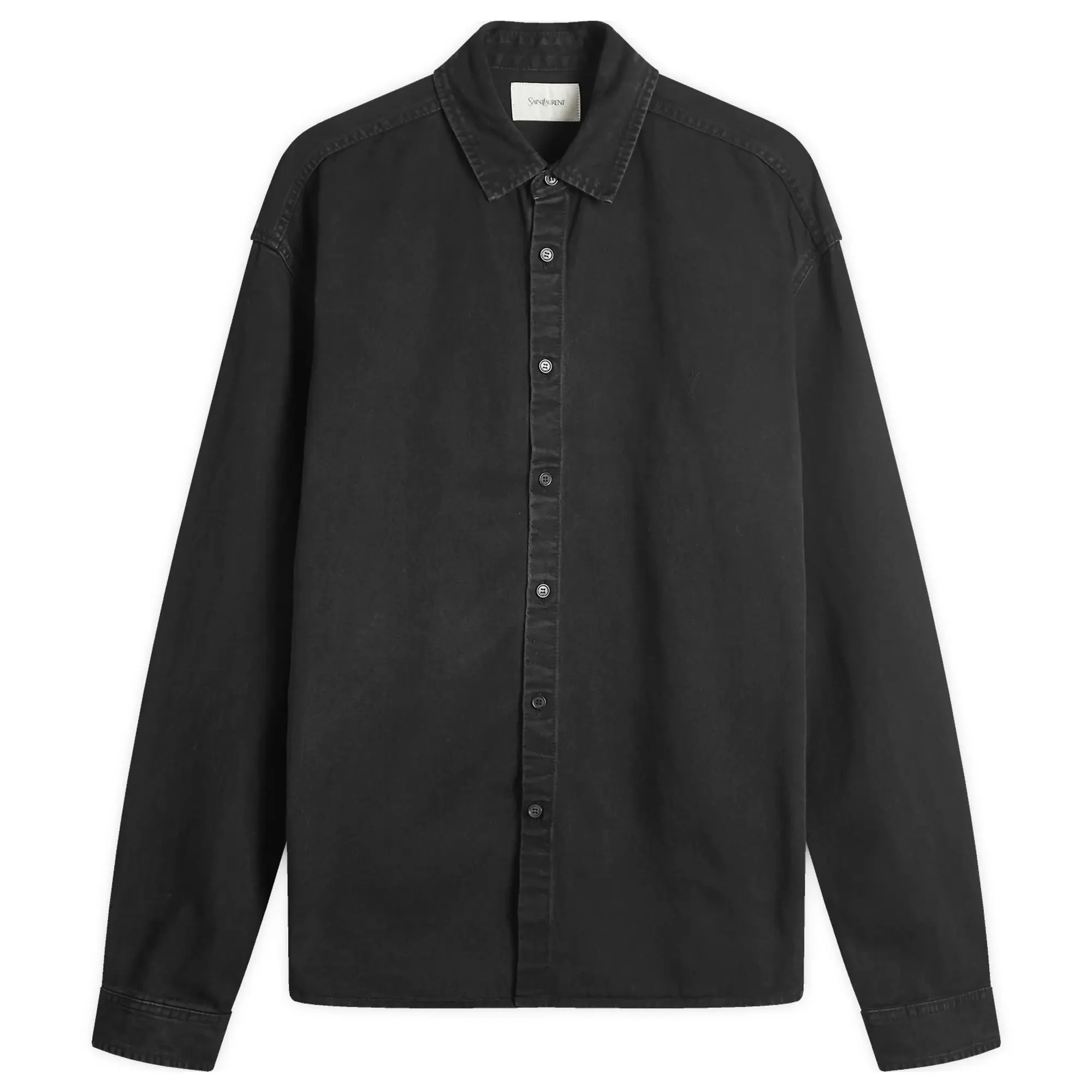 Saint Laurent Men's Relaxed Denim Overshirt Raven Black