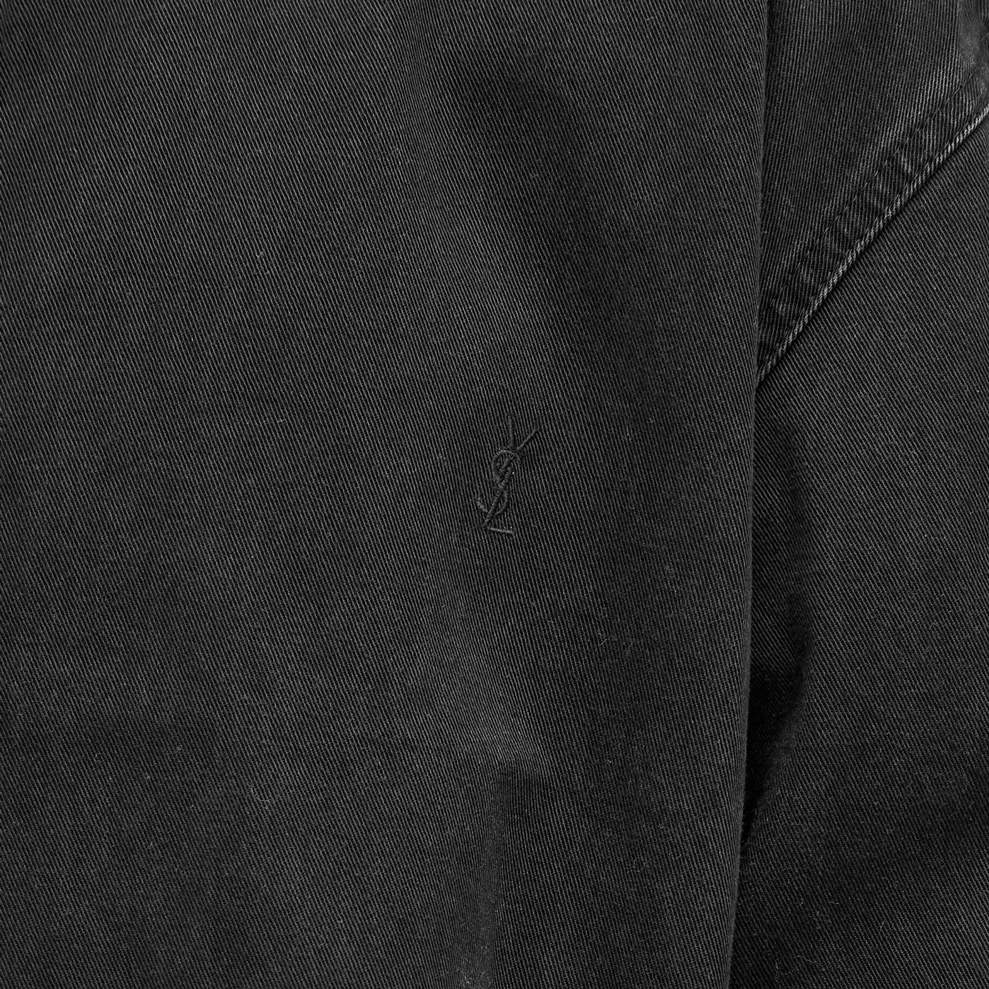 Saint Laurent Men's Relaxed Denim Overshirt Raven Black