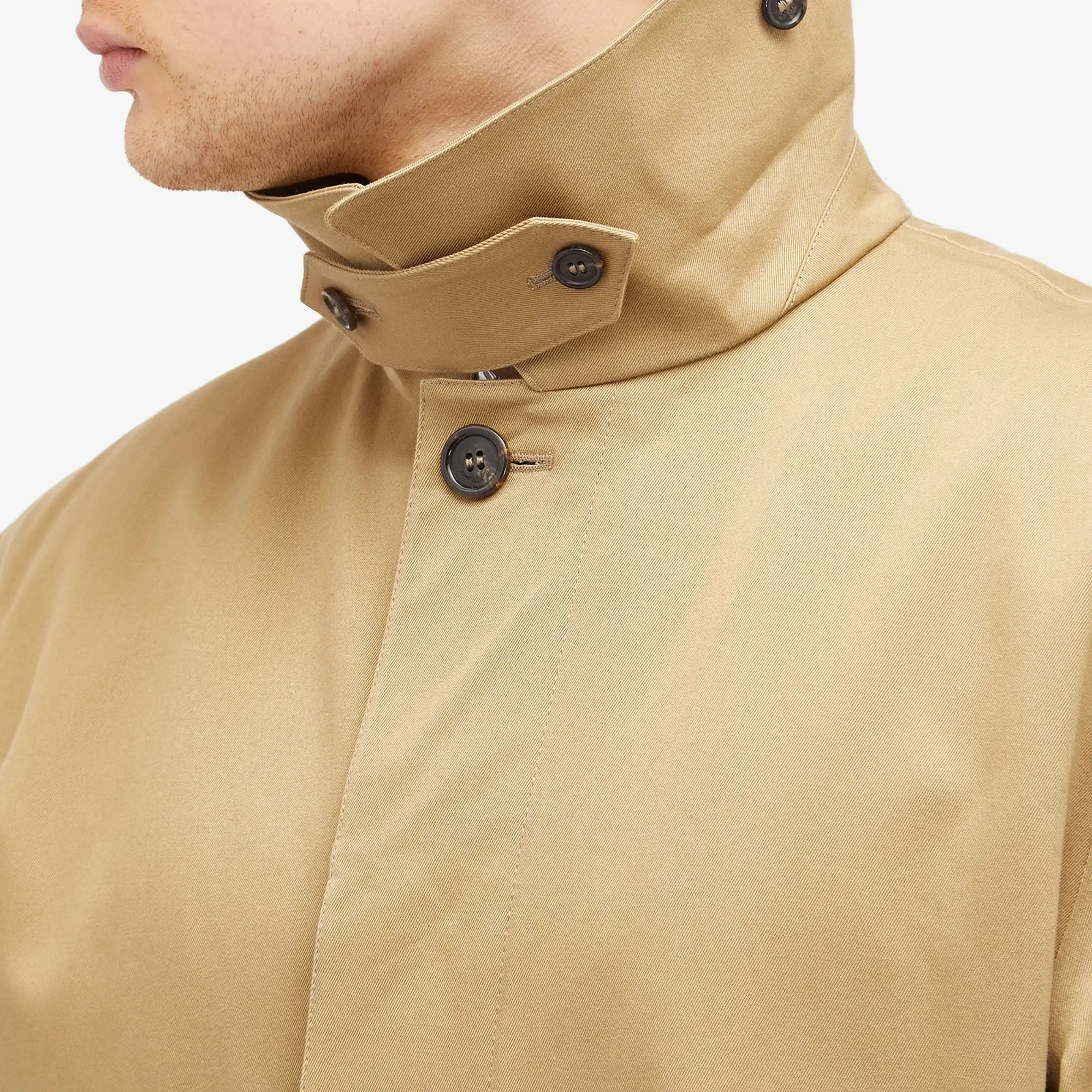 Saint Laurent Men's Mackintosh Leopard Lined Coat Beige