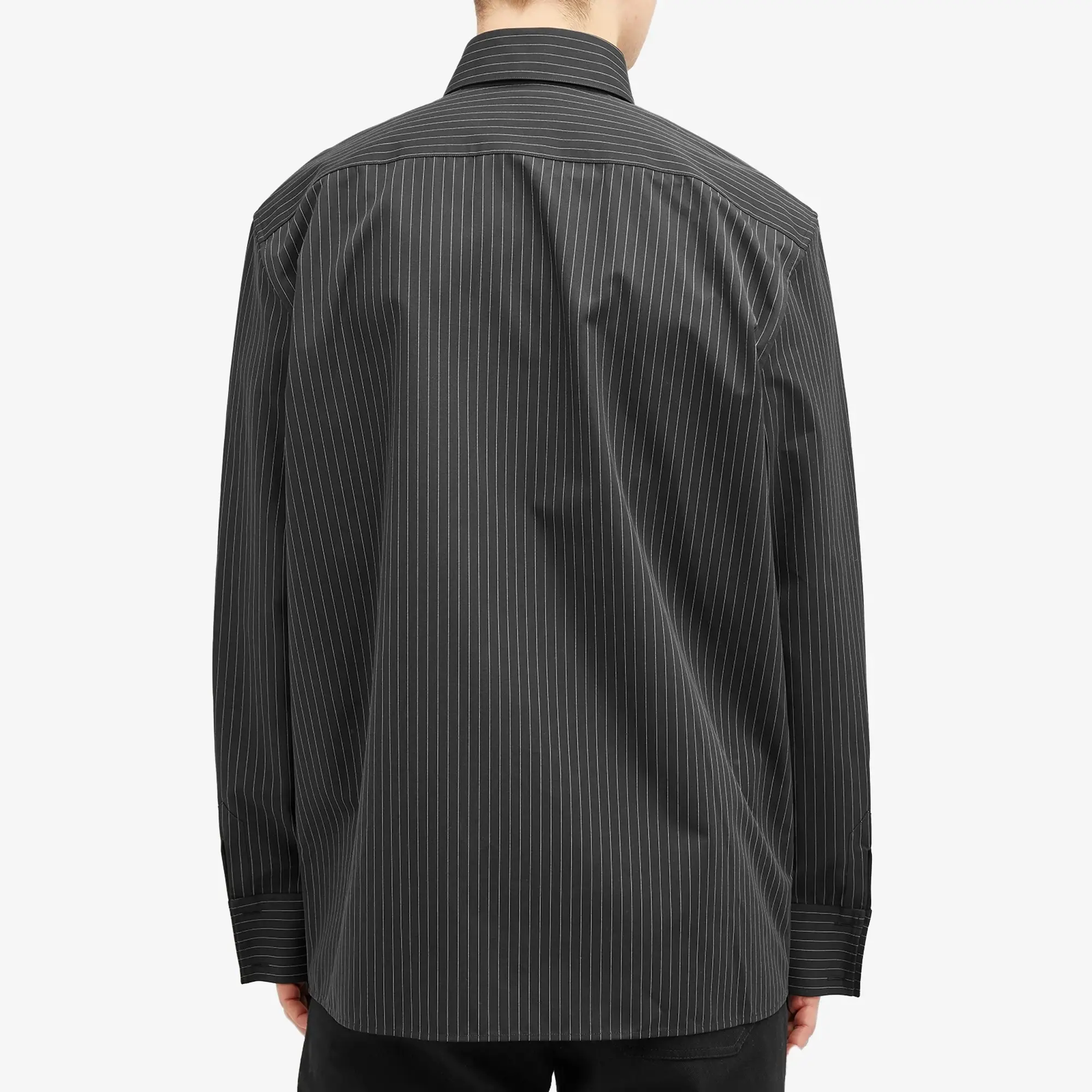 Saint Laurent Men's Stripe Shirt Black/Chalk
