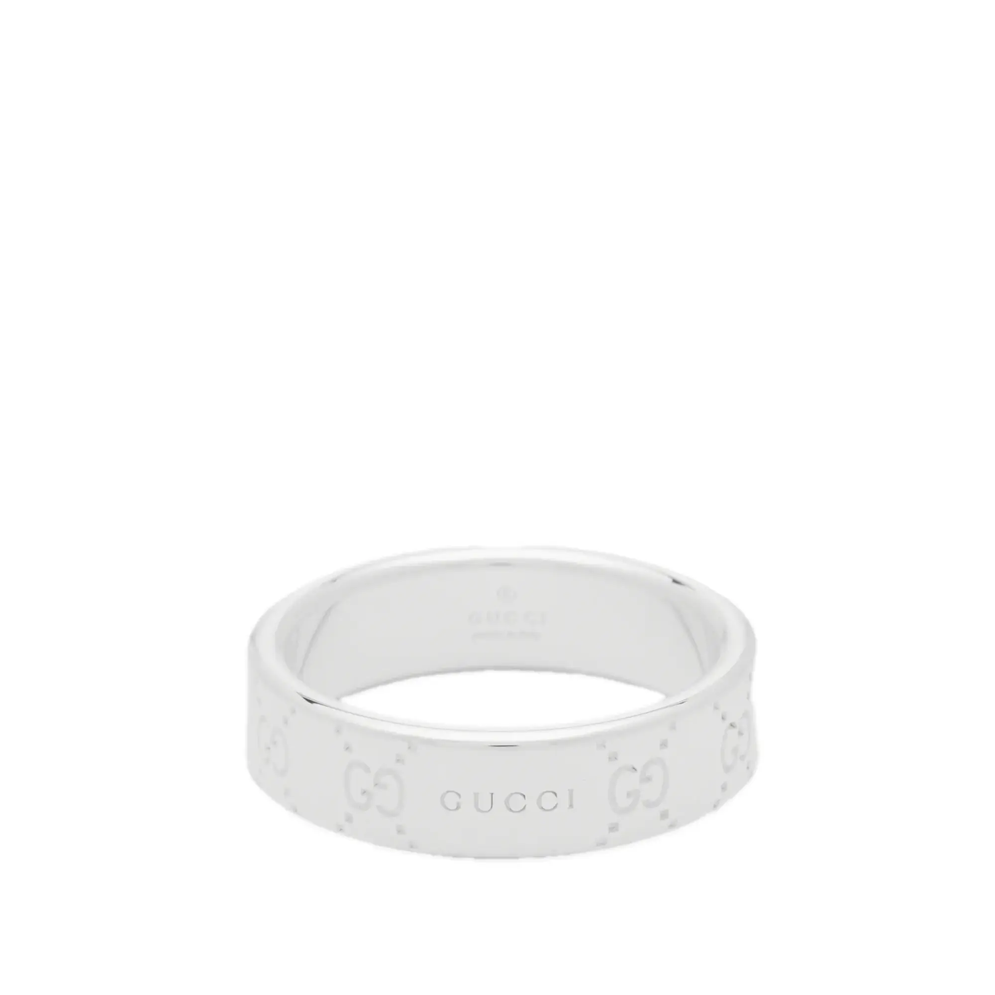 Gucci Women's Signature GG 6mm Ring Silver