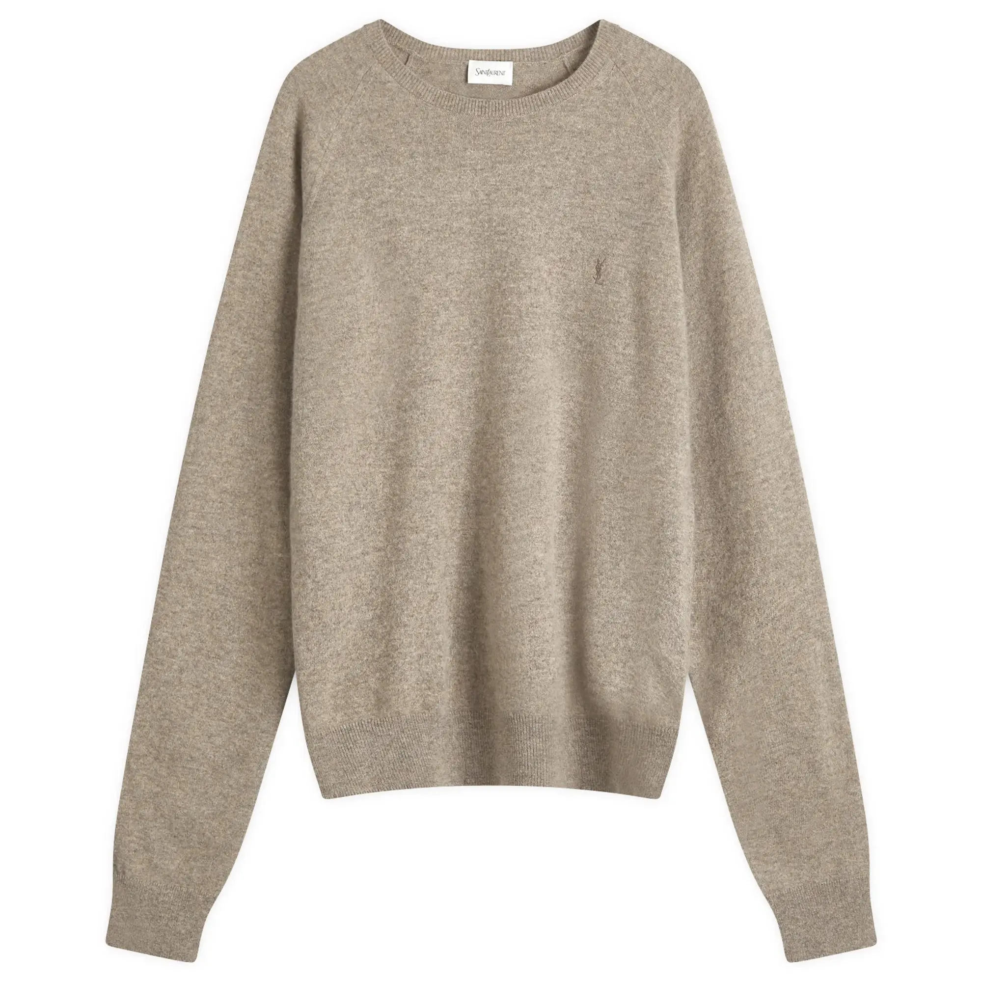 Saint Laurent Men's Cashmere Crew Neck Jumper Taupe
