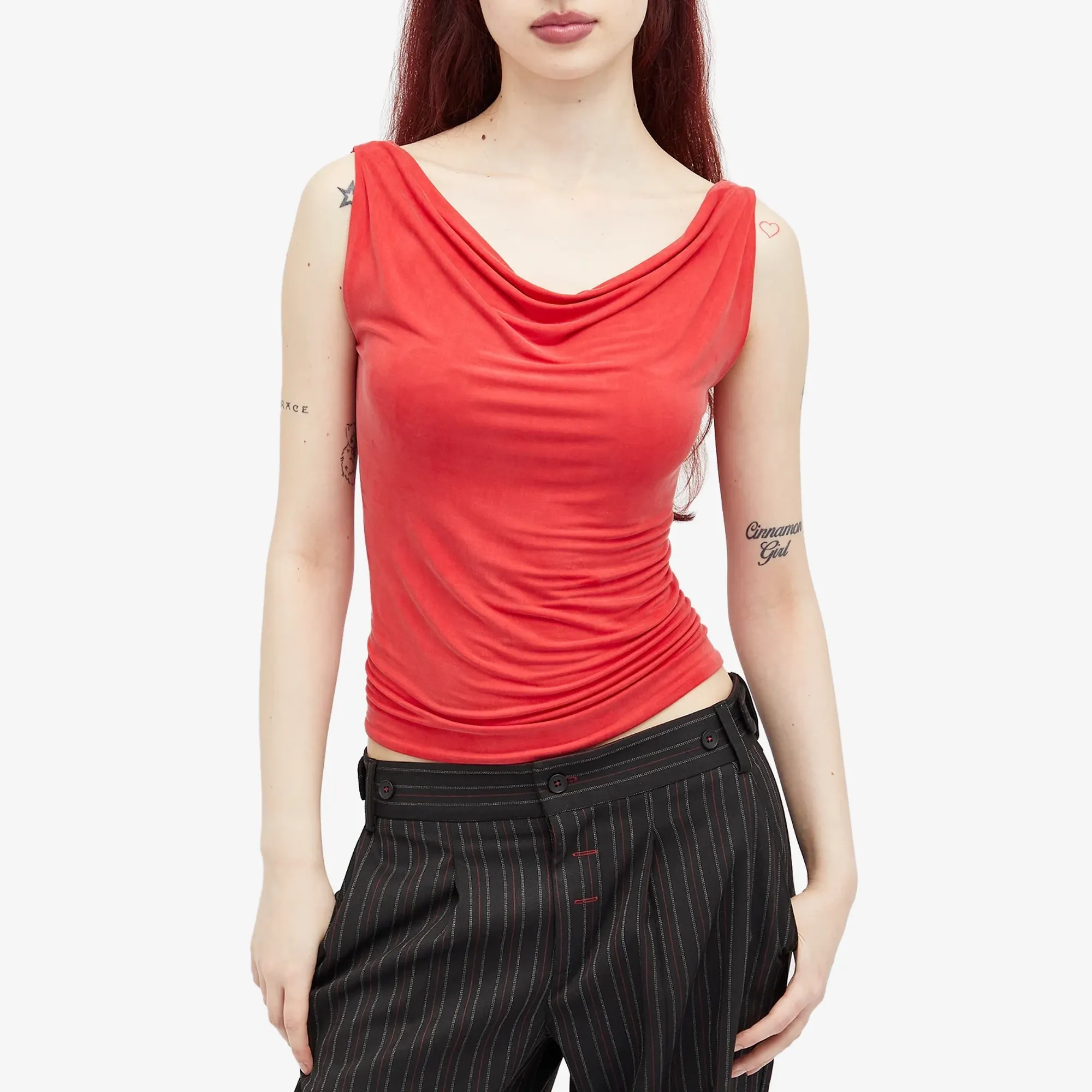 Peachy Den Women's Kylie Cupro Top Tomato | TKYL-TOM117-0723