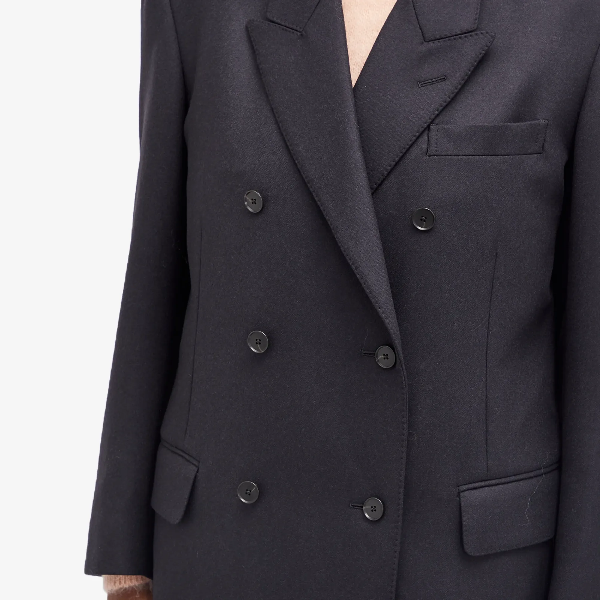 Auralee Women's Light Melton Chesterfield Coat Top Charcoal