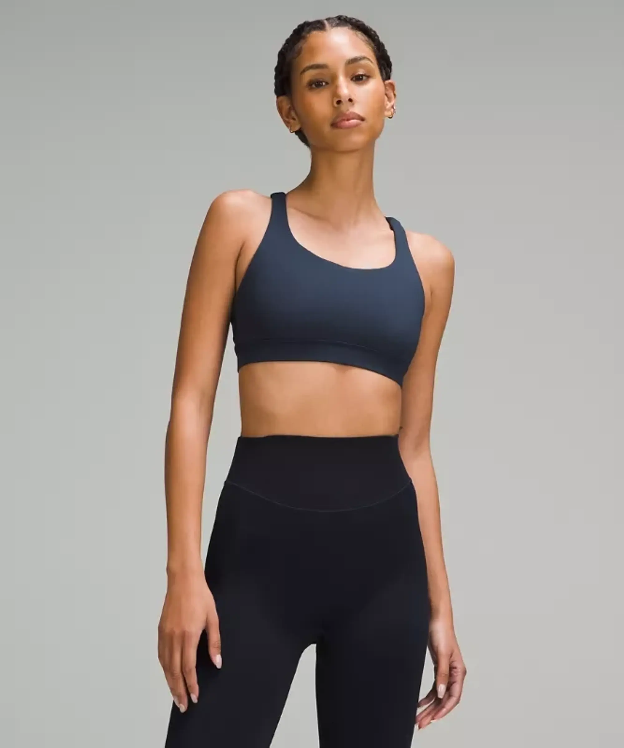 lululemon – Women's Energy Sports Bra Medium Support, B-D Cups – Color Blue – Size 12