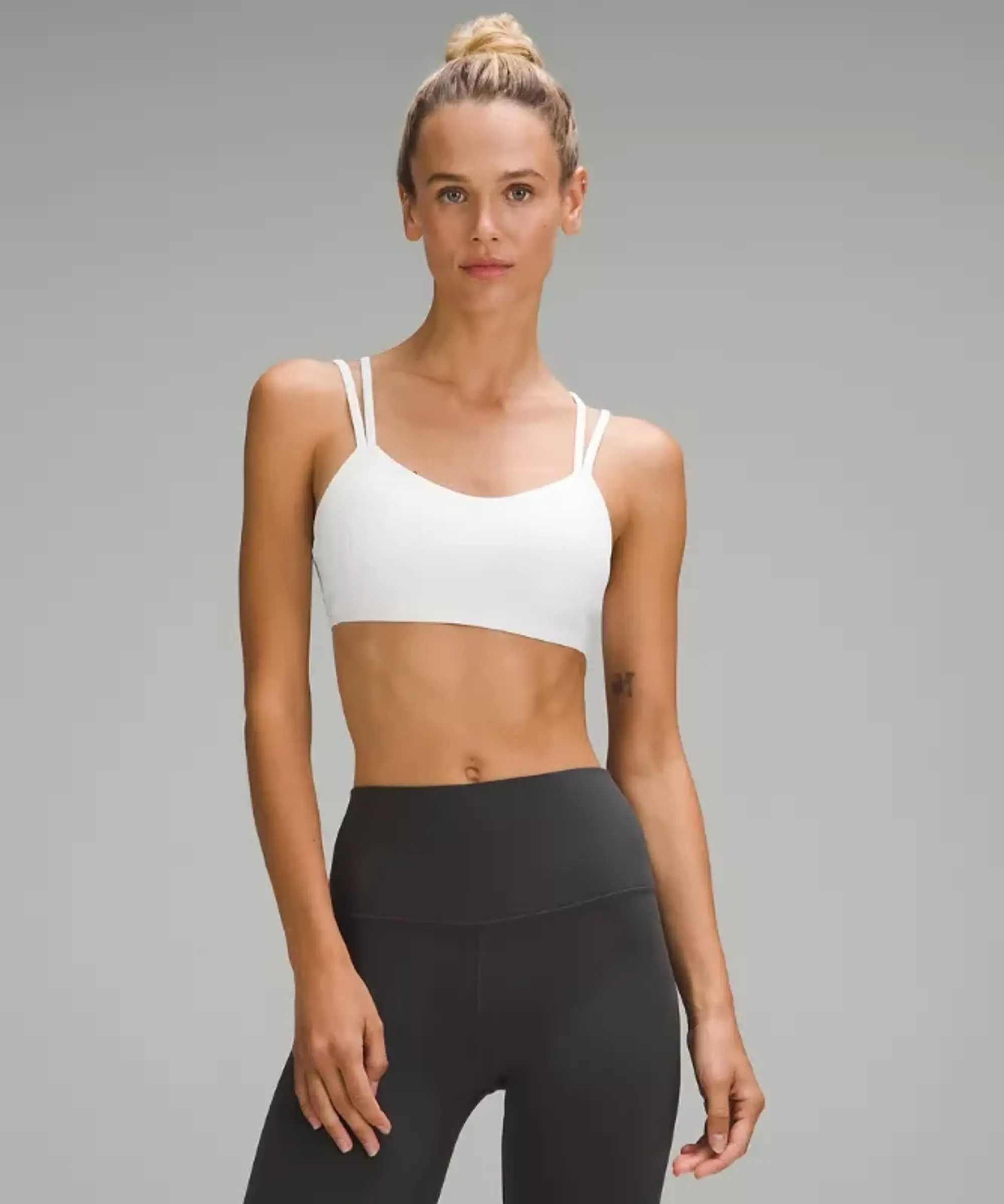 lululemon – Women's Like a Cloud Ribbed Sports Bra Light Support, B/C Cup – Color White – Size 10