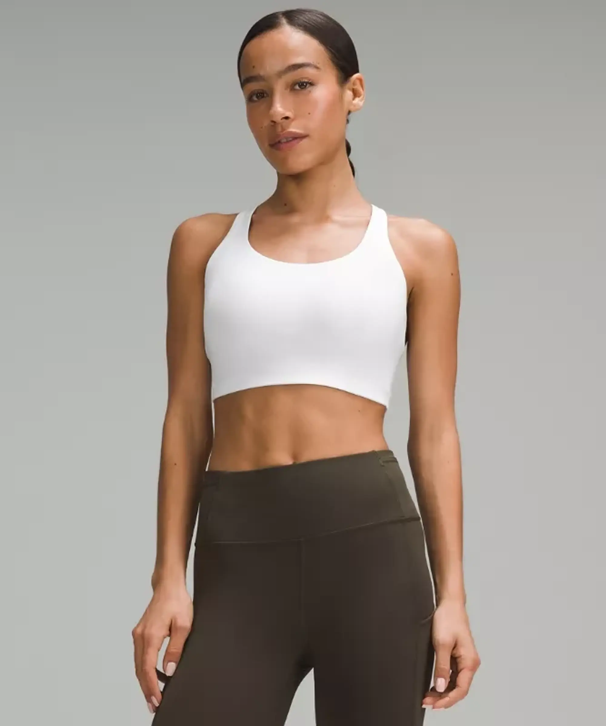 lululemon – Women's Energy Sports Bra High Support, B-DDD Cups – Color White – Size 32B