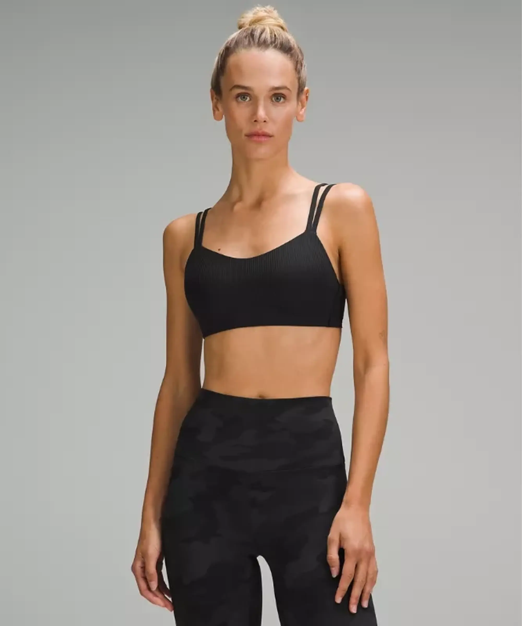 lululemon – Women's Like a Cloud Ribbed Sports Bra Light Support, B/C Cup – Color Black – Size 10