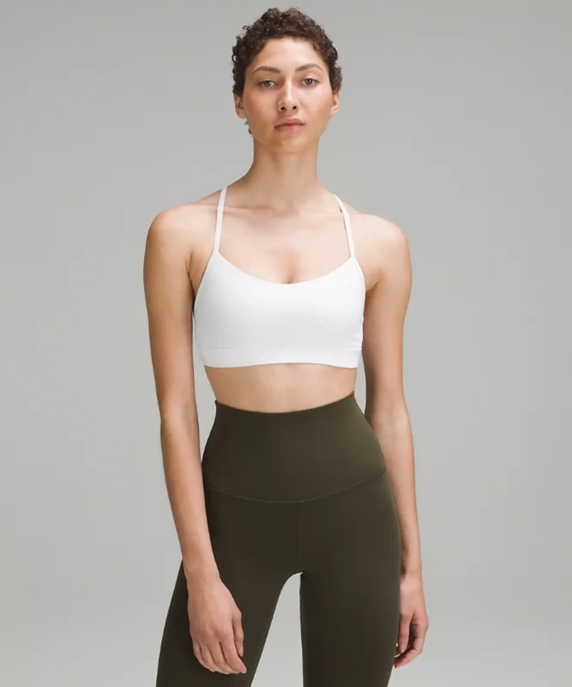 lululemon – Women's Flow Y Sports Bra Nulu Light Support, A-C Cups – Color White – Size 10